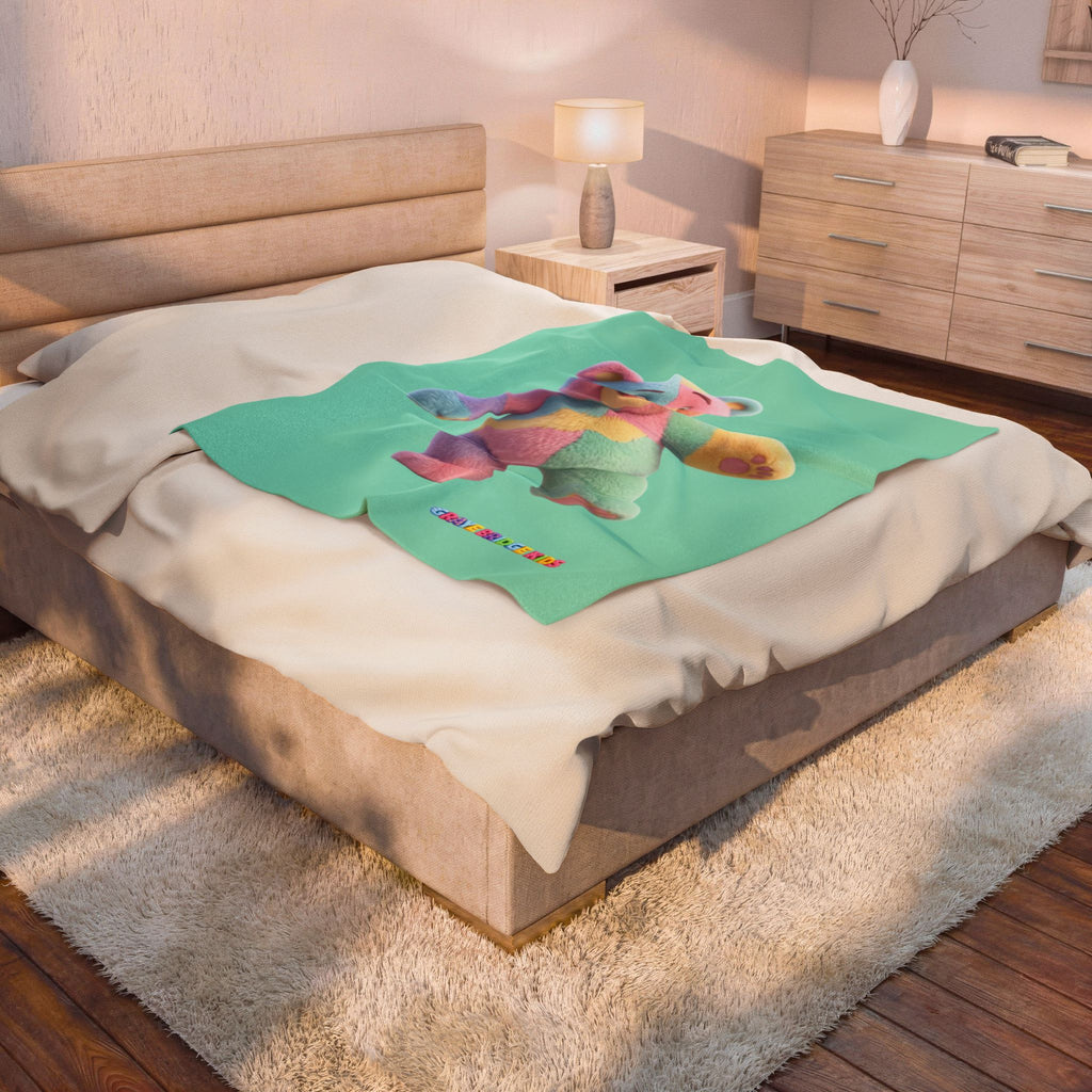 Velveteen Plush Blanket  (Teddy Bear Kids Throw) Graye Bridge Kids