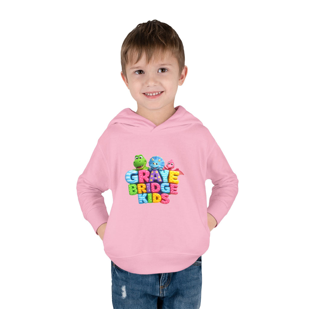 Toddler Hoodie (Colorful Dinosaur Logo) Graye Bridge Kids