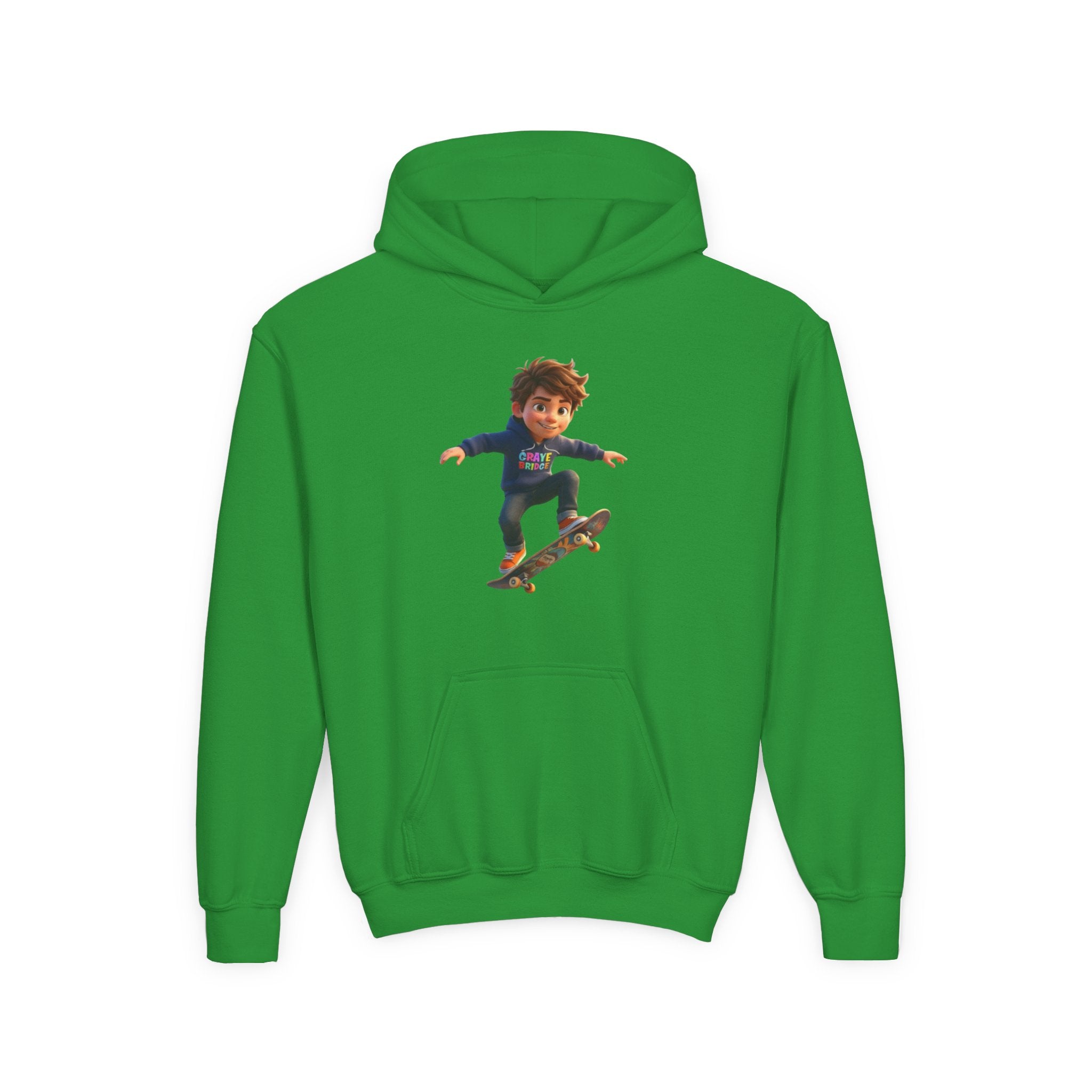 Kids Hoodie (Cool Skateboarder) Graye Bridge Kids