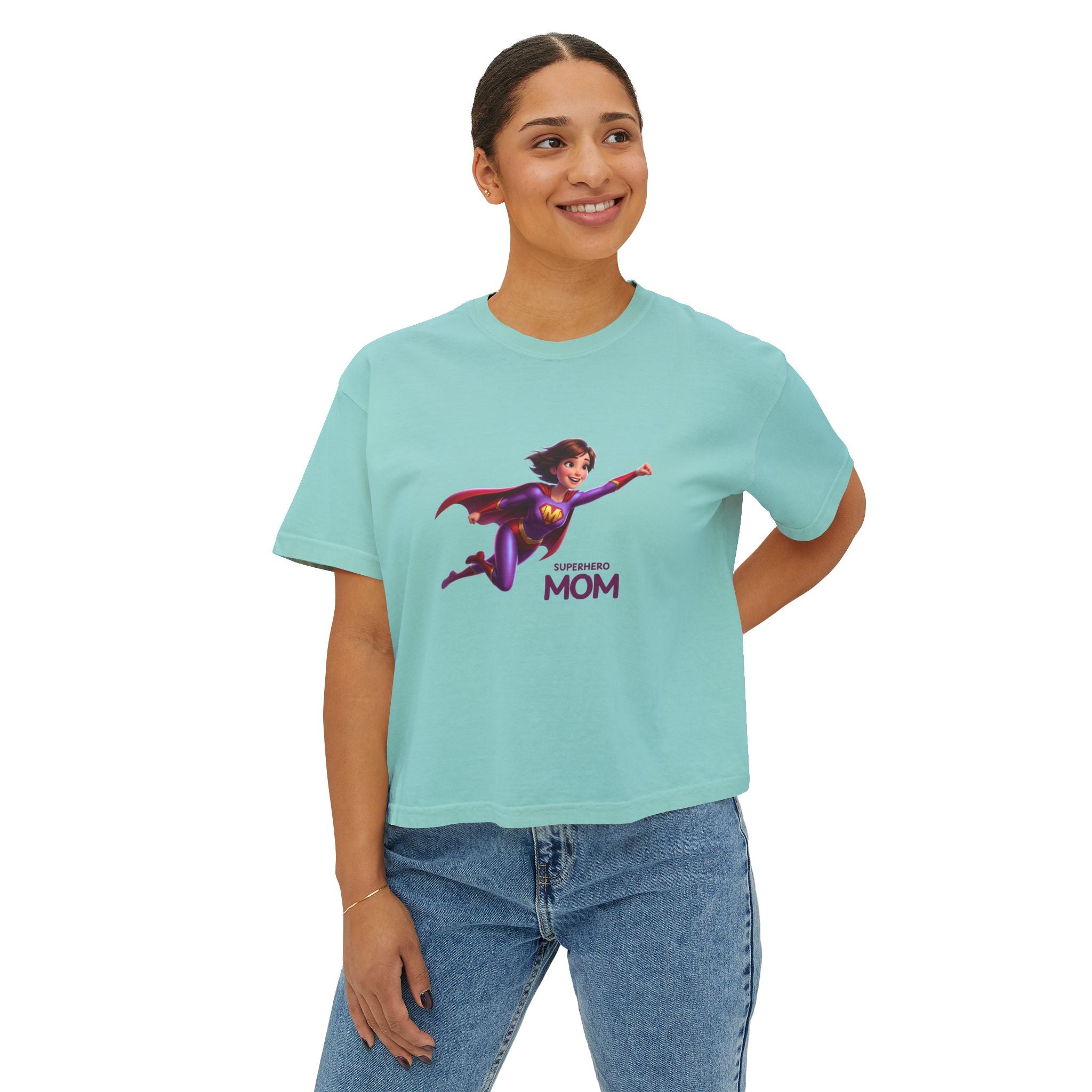 Women’s Boxy Tee (Superhero Mom)