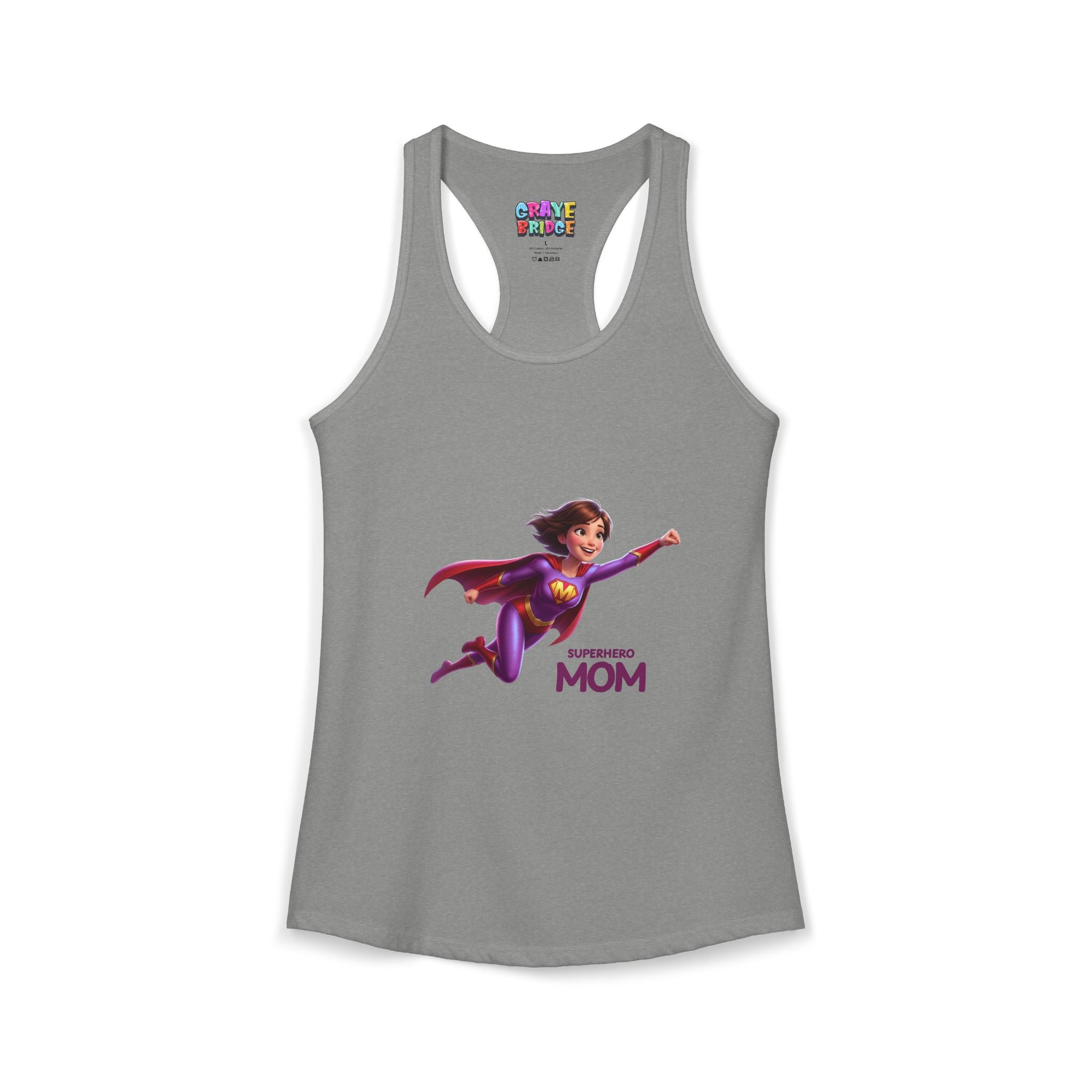 Women's Ideal Racerback Tank (Superhero Mom)
