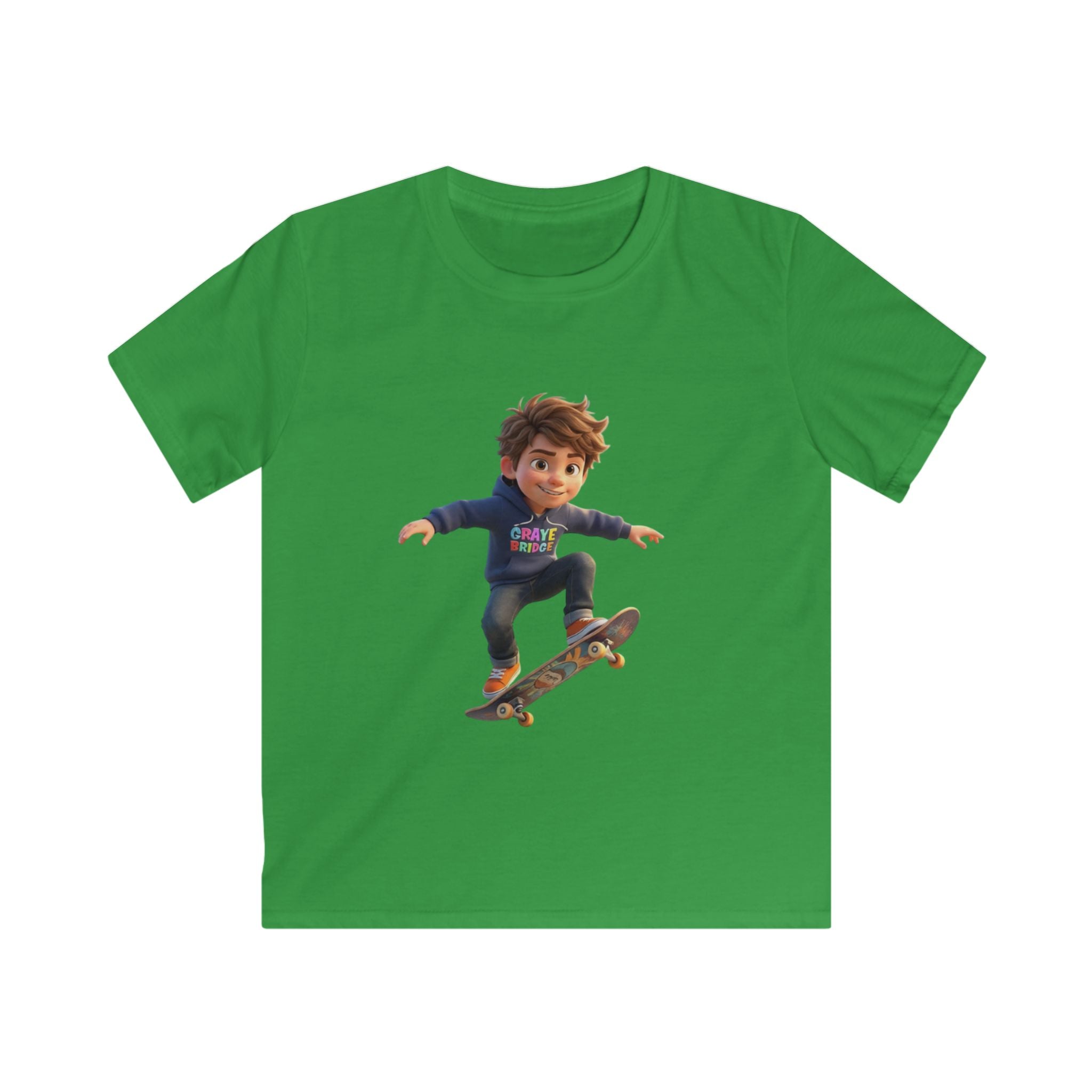Kids Graphic Tee (Cool Skateboarder) Graye Bridge Kids