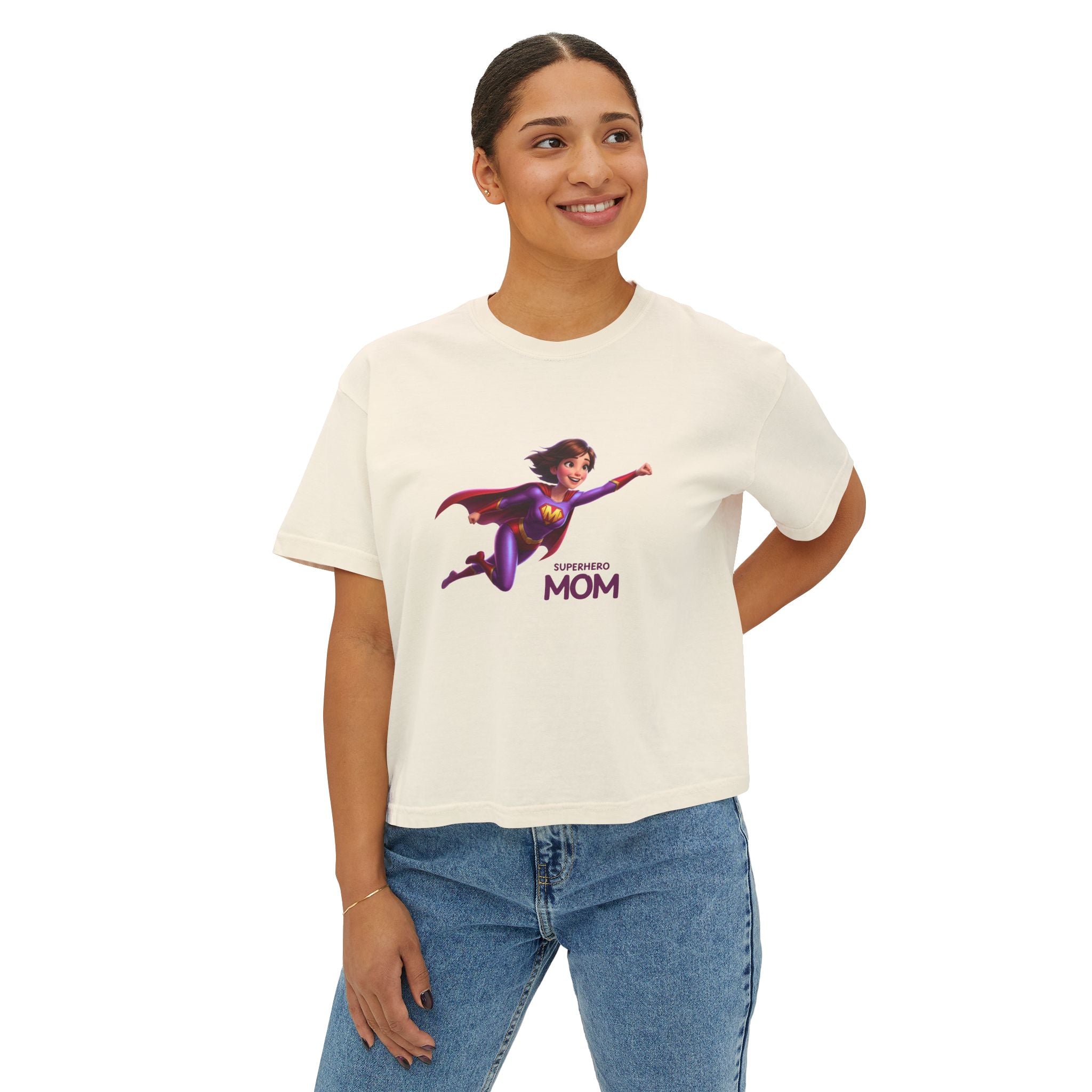 Women’s Boxy Tee (Superhero Mom)