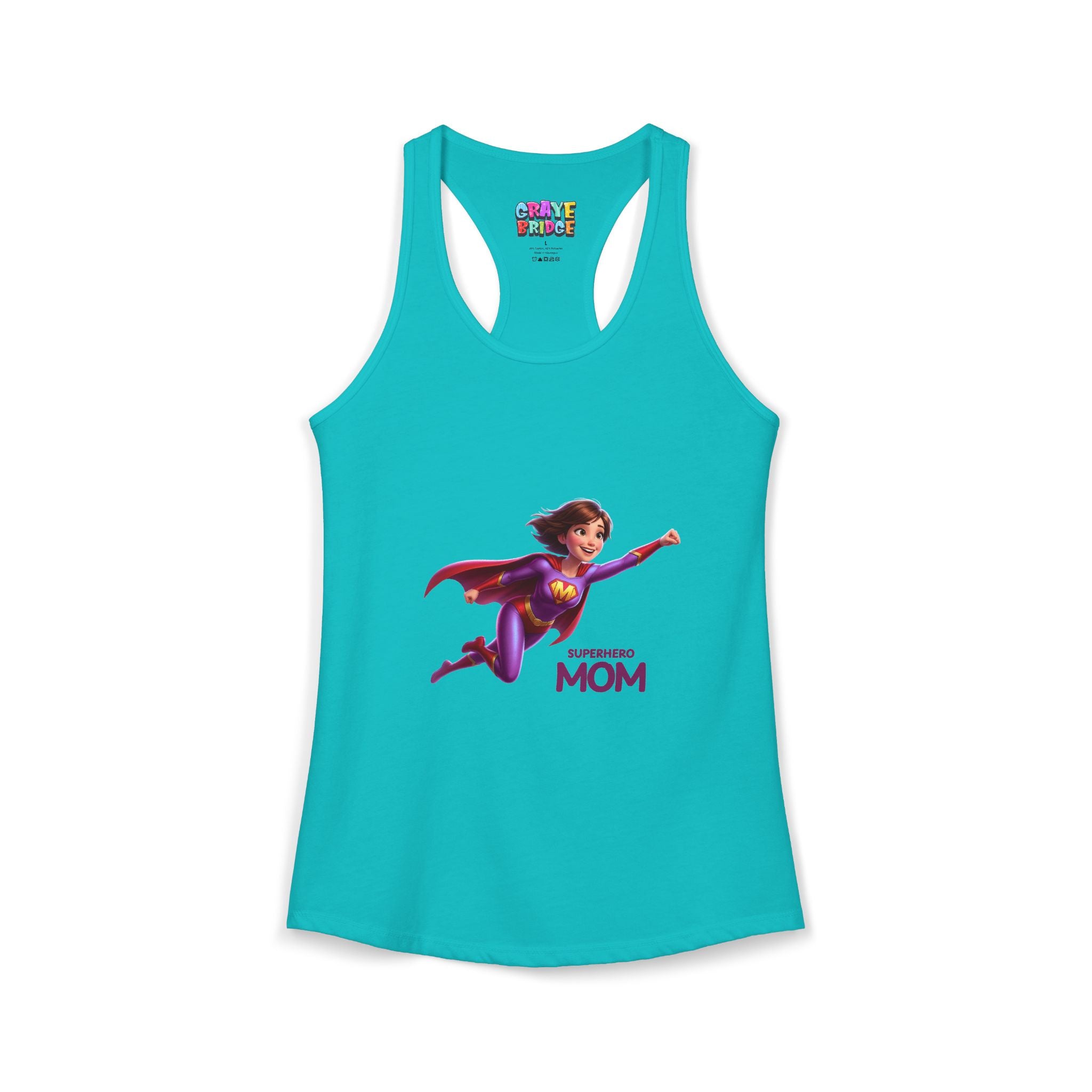 Women's Ideal Racerback Tank (Superhero Mom)