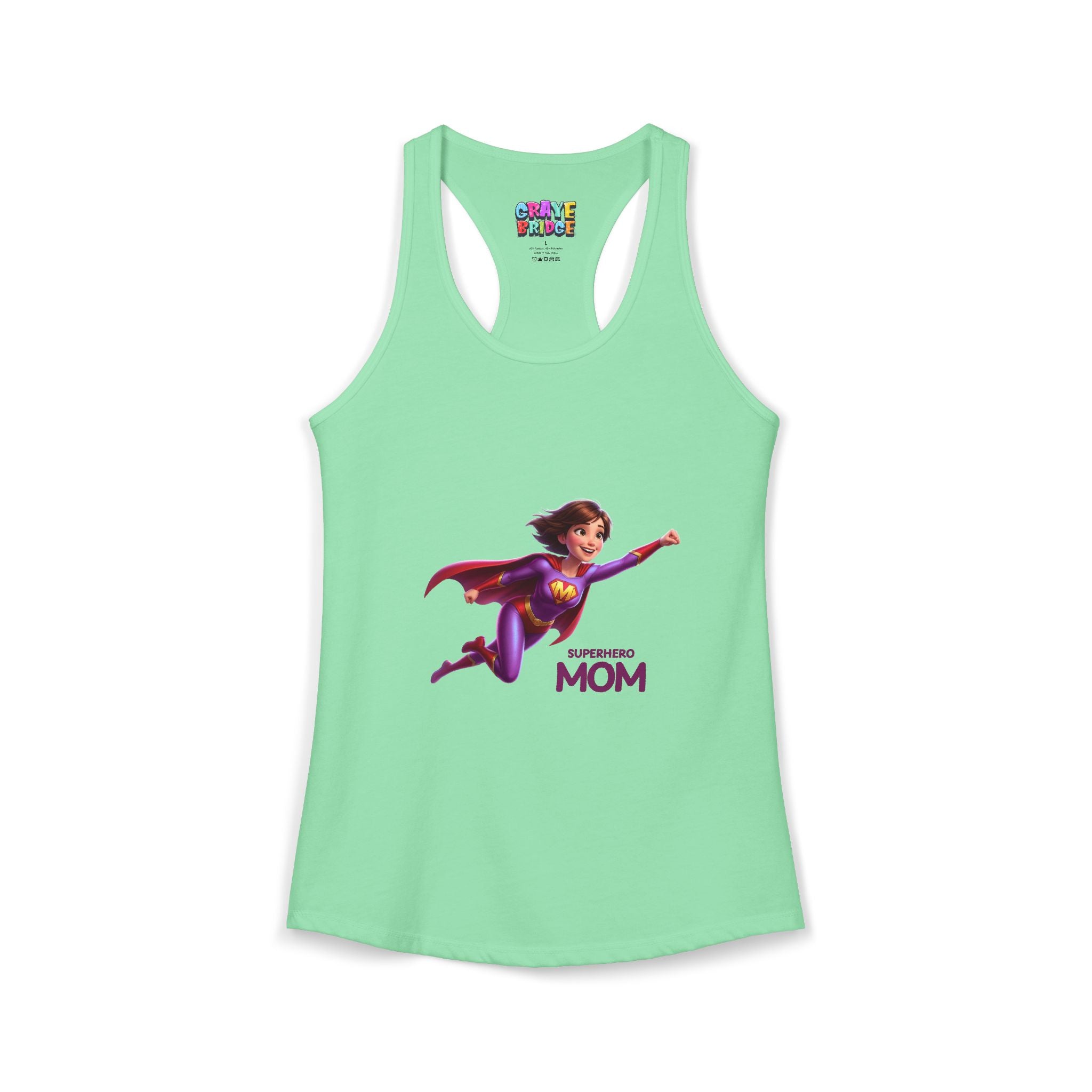 Women's Ideal Racerback Tank (Superhero Mom)