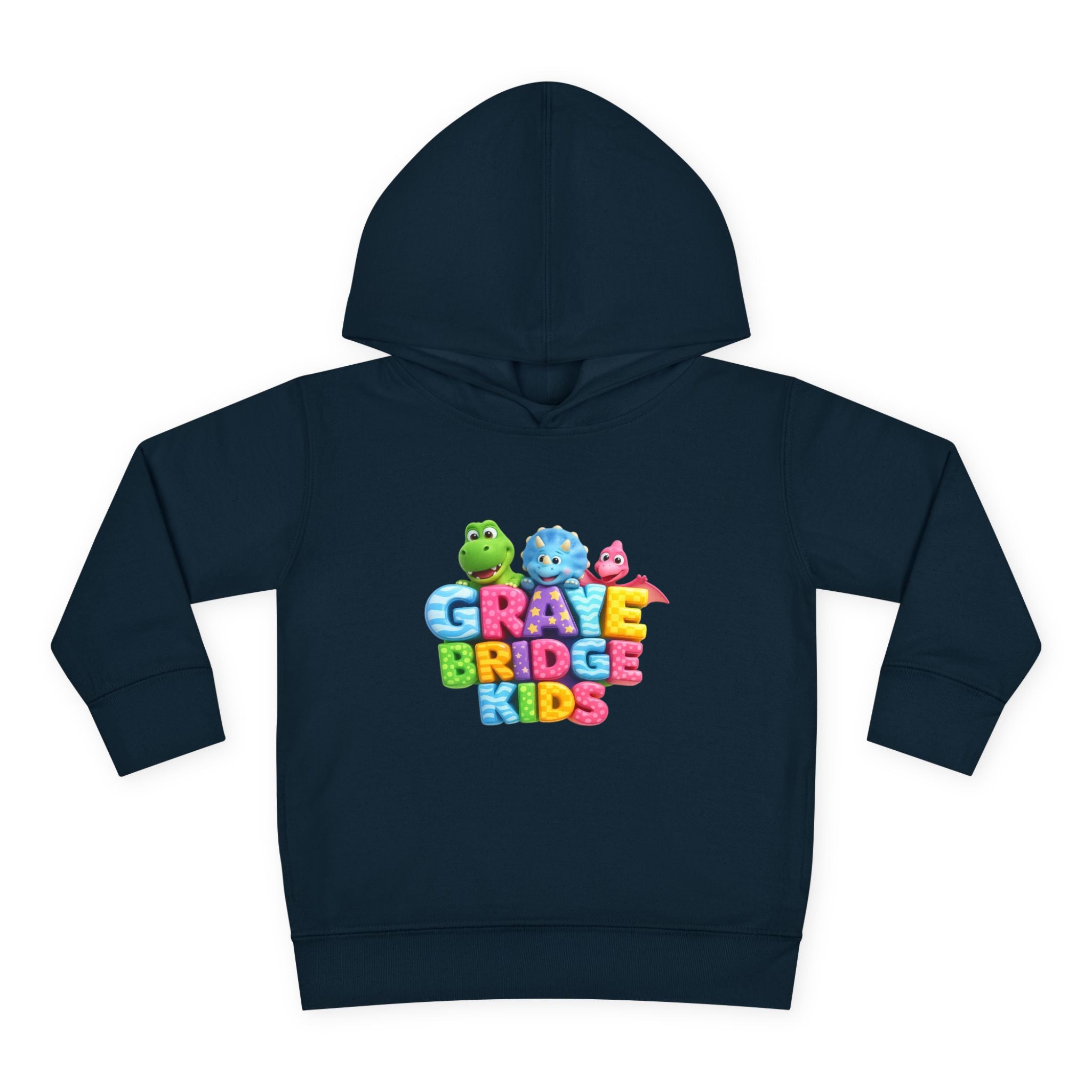 Toddler Hoodie (Colorful Dinosaur Logo) Graye Bridge Kids