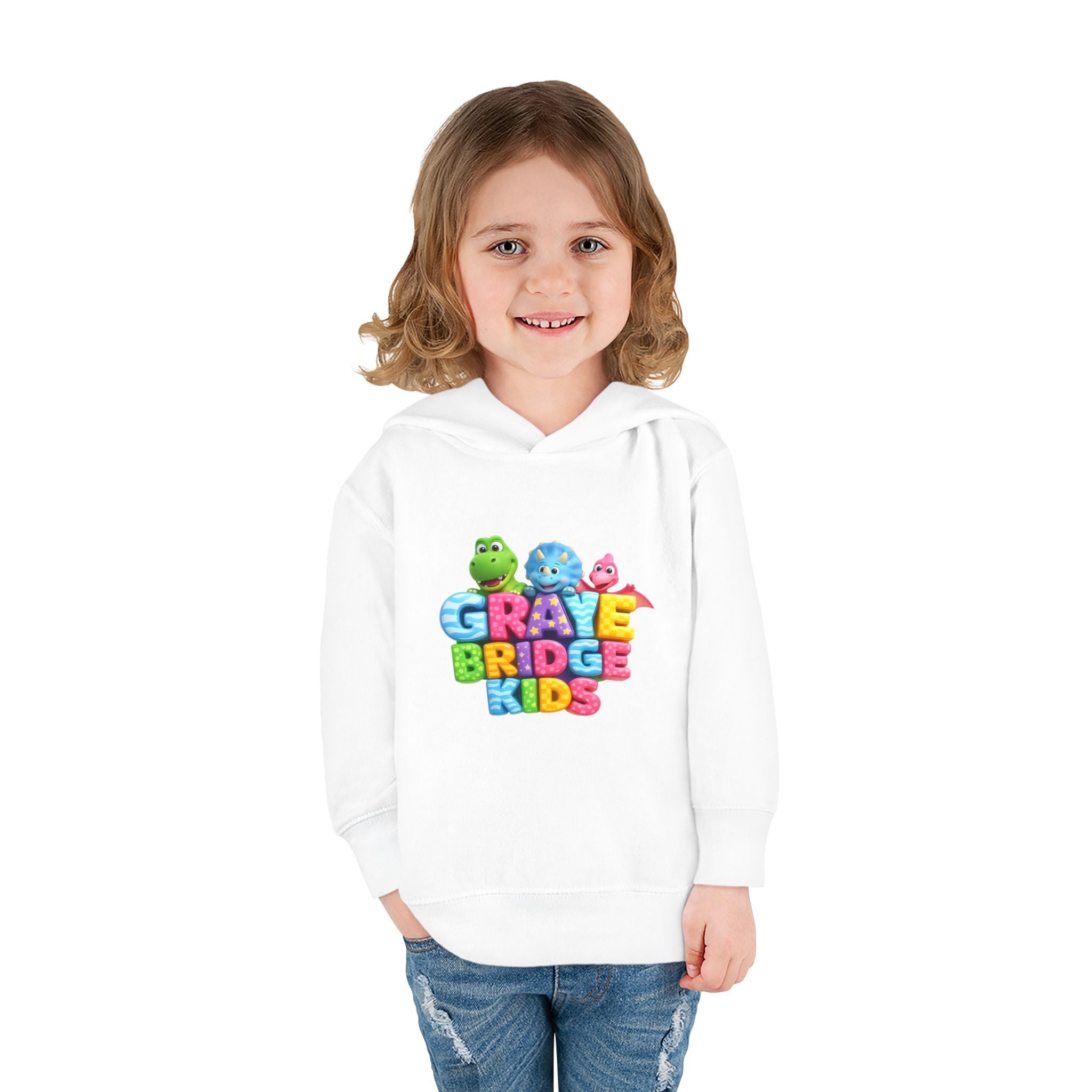 Toddler Hoodie (Colorful Dinosaur Logo) Graye Bridge Kids