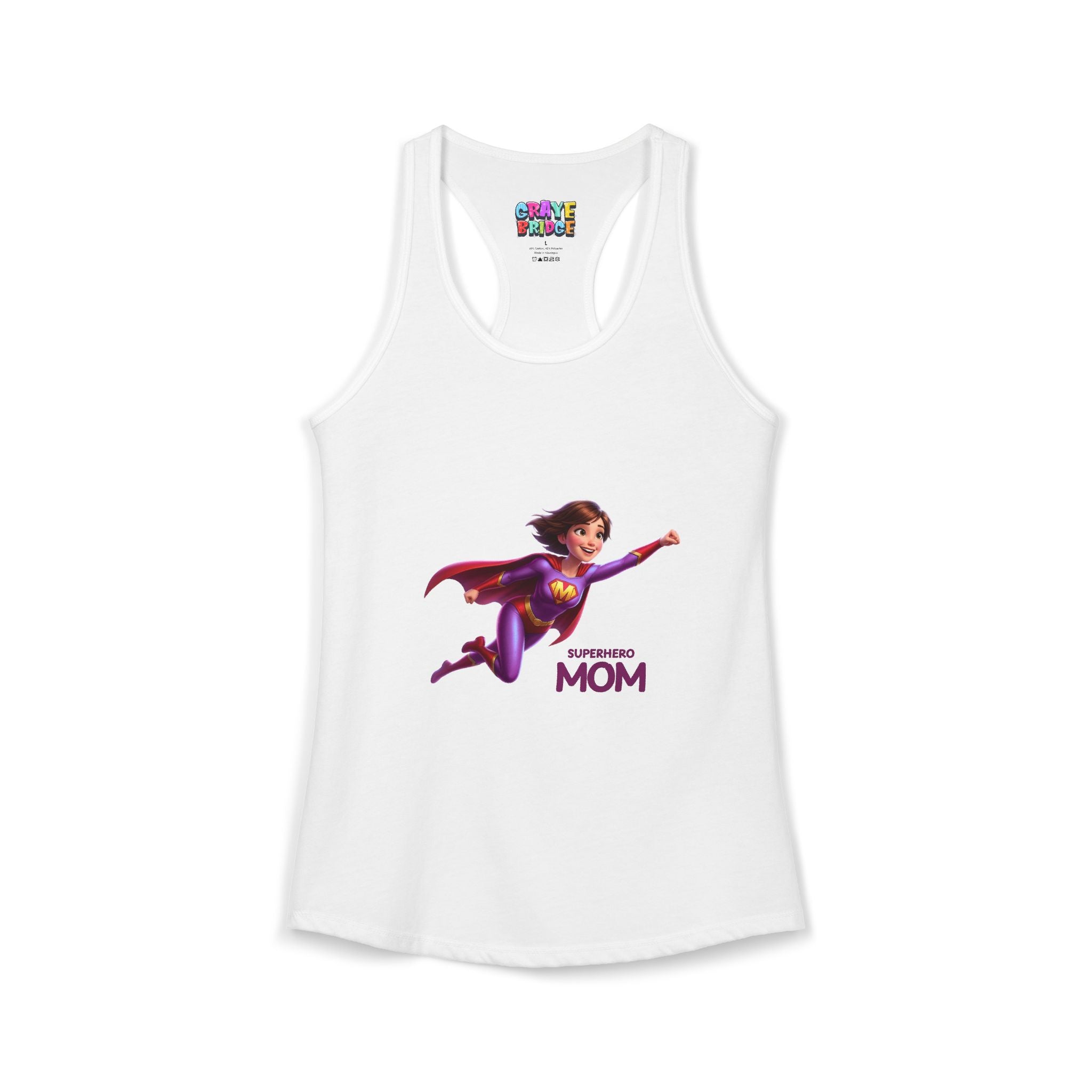 Women's Ideal Racerback Tank (Superhero Mom)