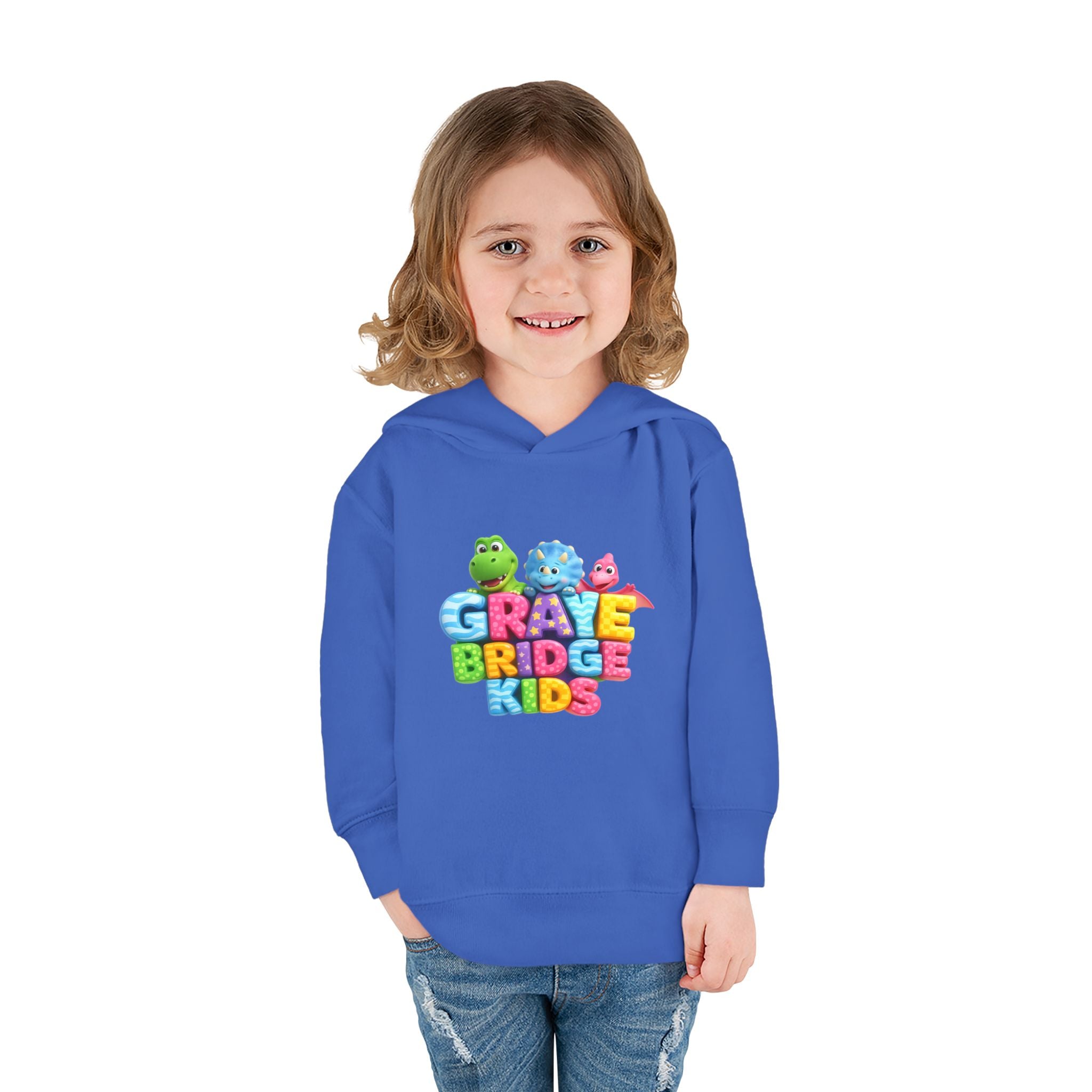 Toddler Hoodie (Colorful Dinosaur Logo) Graye Bridge Kids