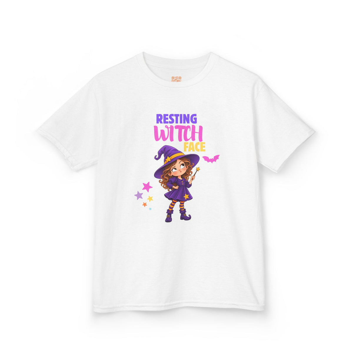 Kids Resting Witch Face Halloween Witch Tee
