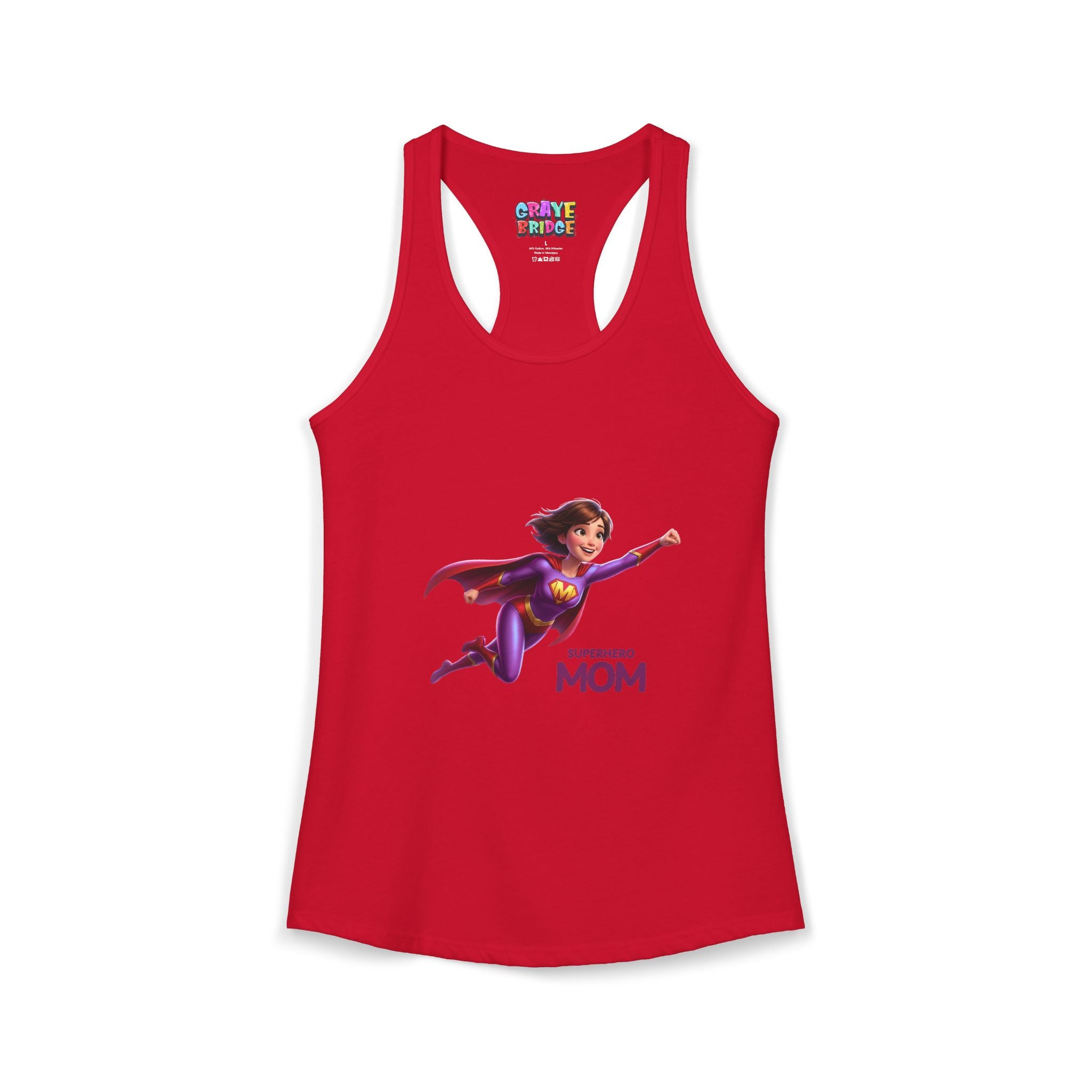 Women's Ideal Racerback Tank (Superhero Mom)