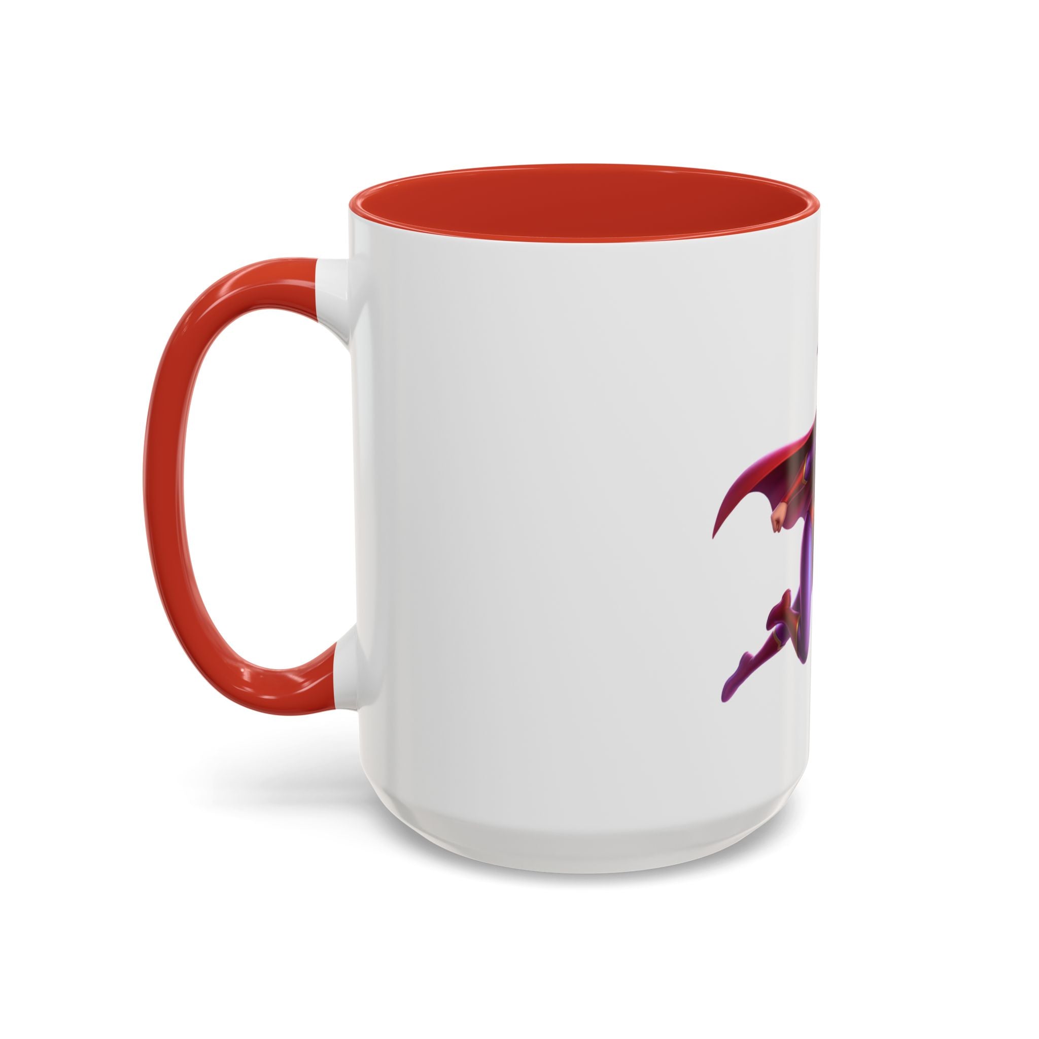 Superhero Mom Accent Coffee Mug — Flying Mom Design (11/15oz)