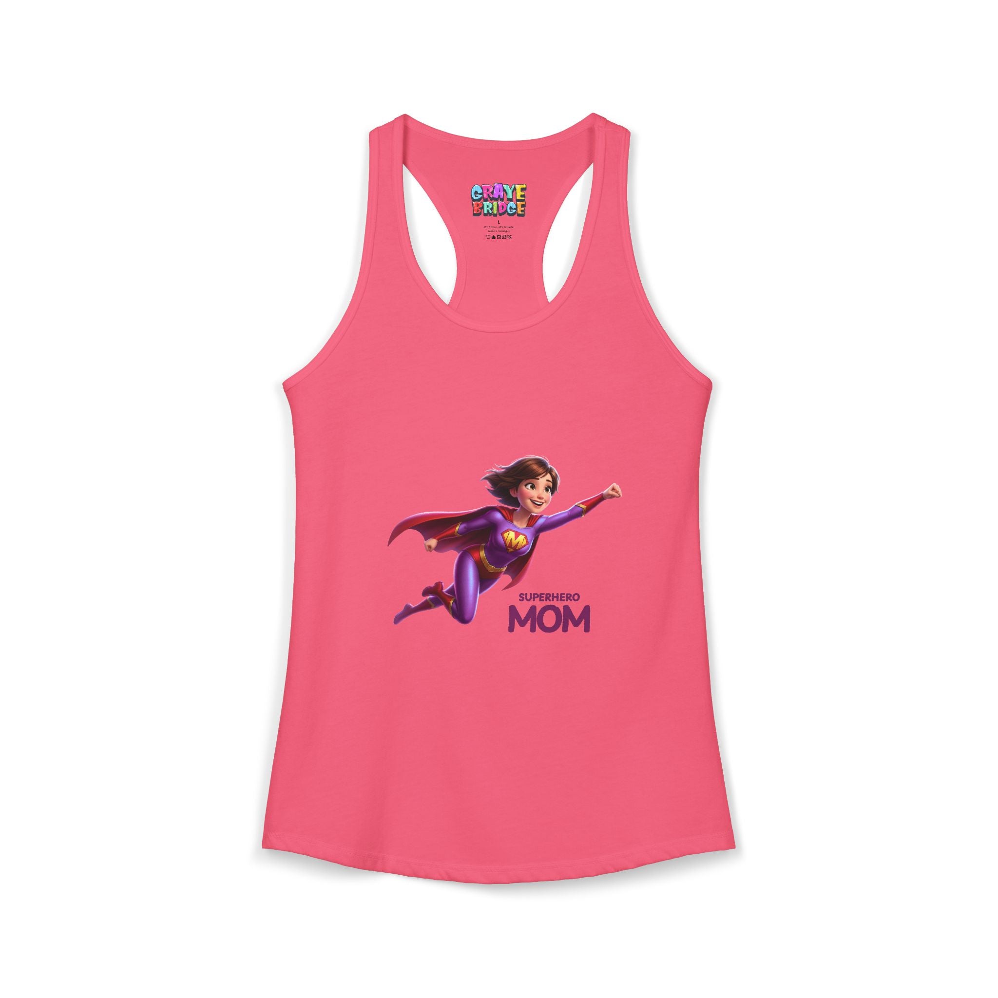 Women's Ideal Racerback Tank (Superhero Mom)