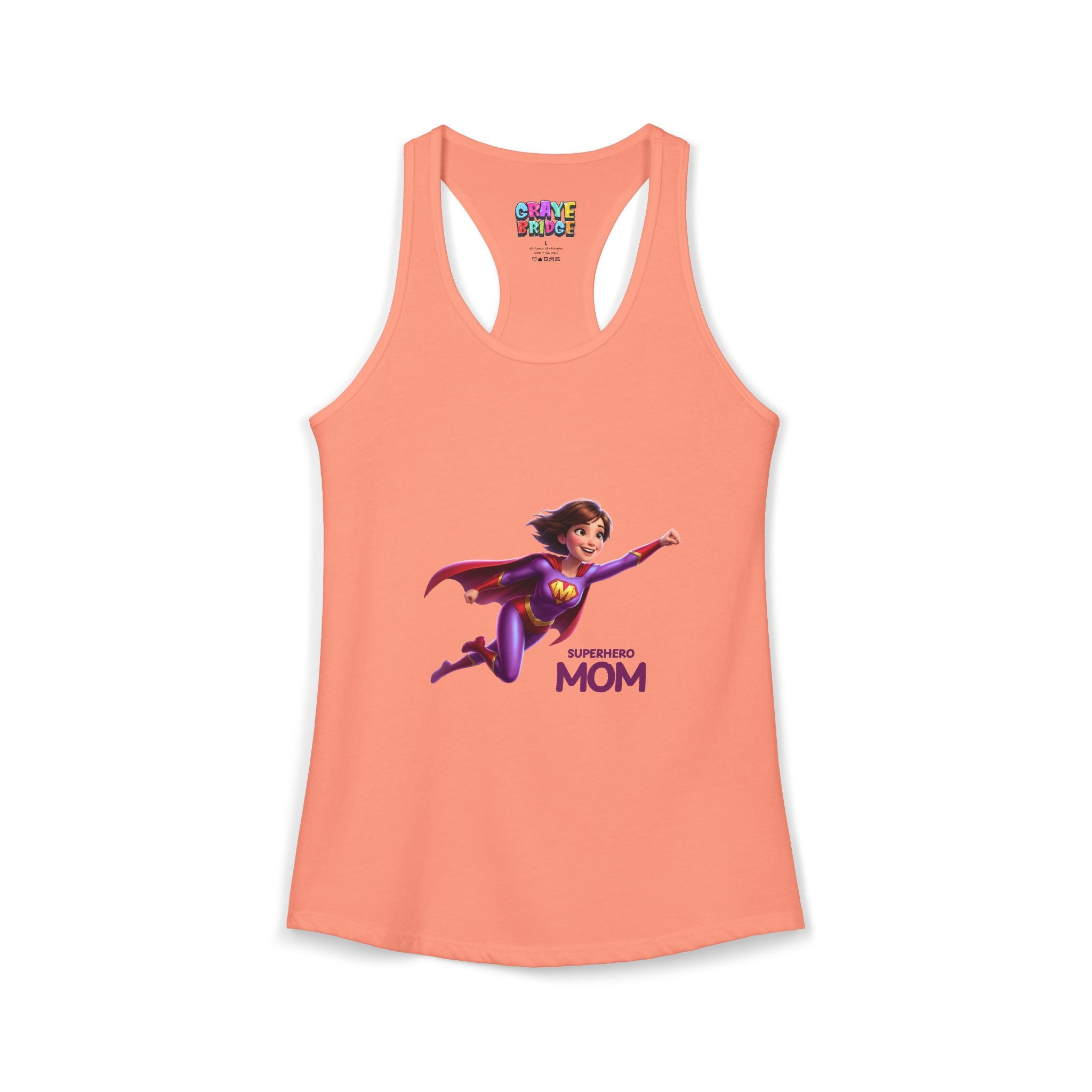Women's Ideal Racerback Tank (Superhero Mom)