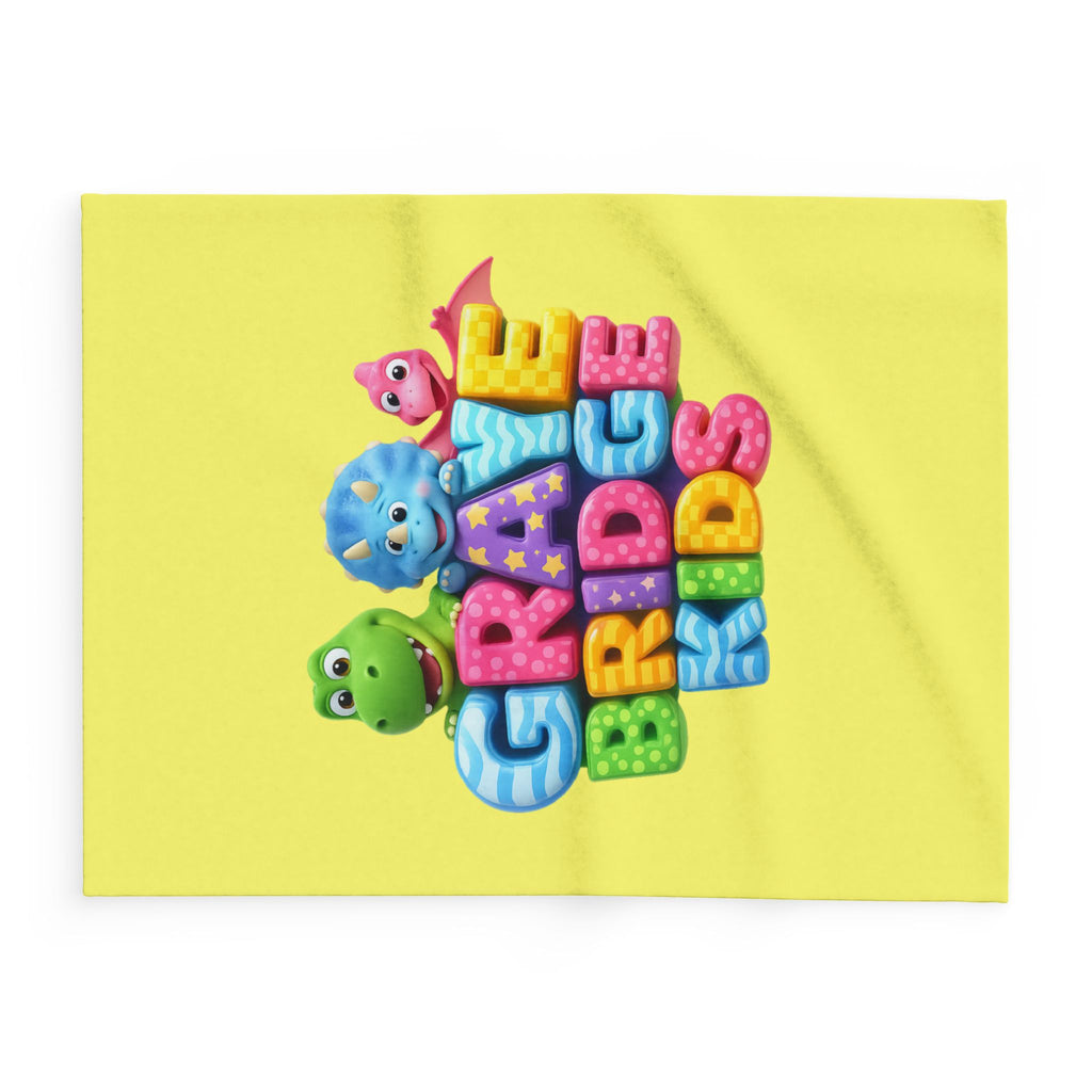 Toddler Fleece Blanket (Colorful Dinosaur Logo) Graye Bridge Kids