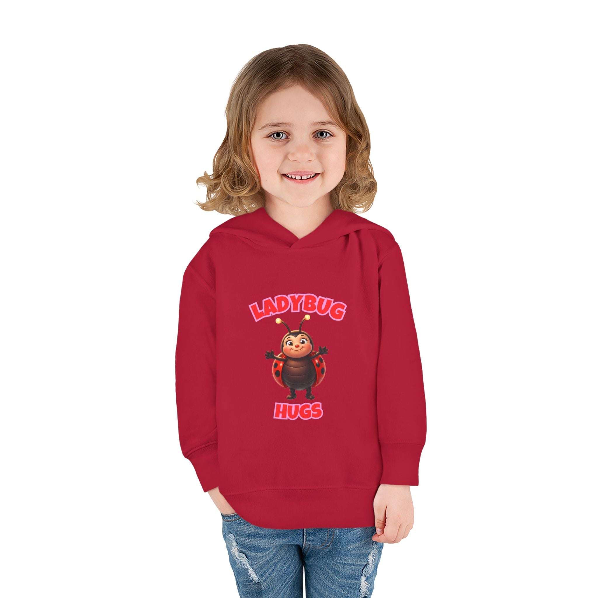 Toddler Hoodie — "Ladybug Hugs" Cute Cartoon Pullover for Kids