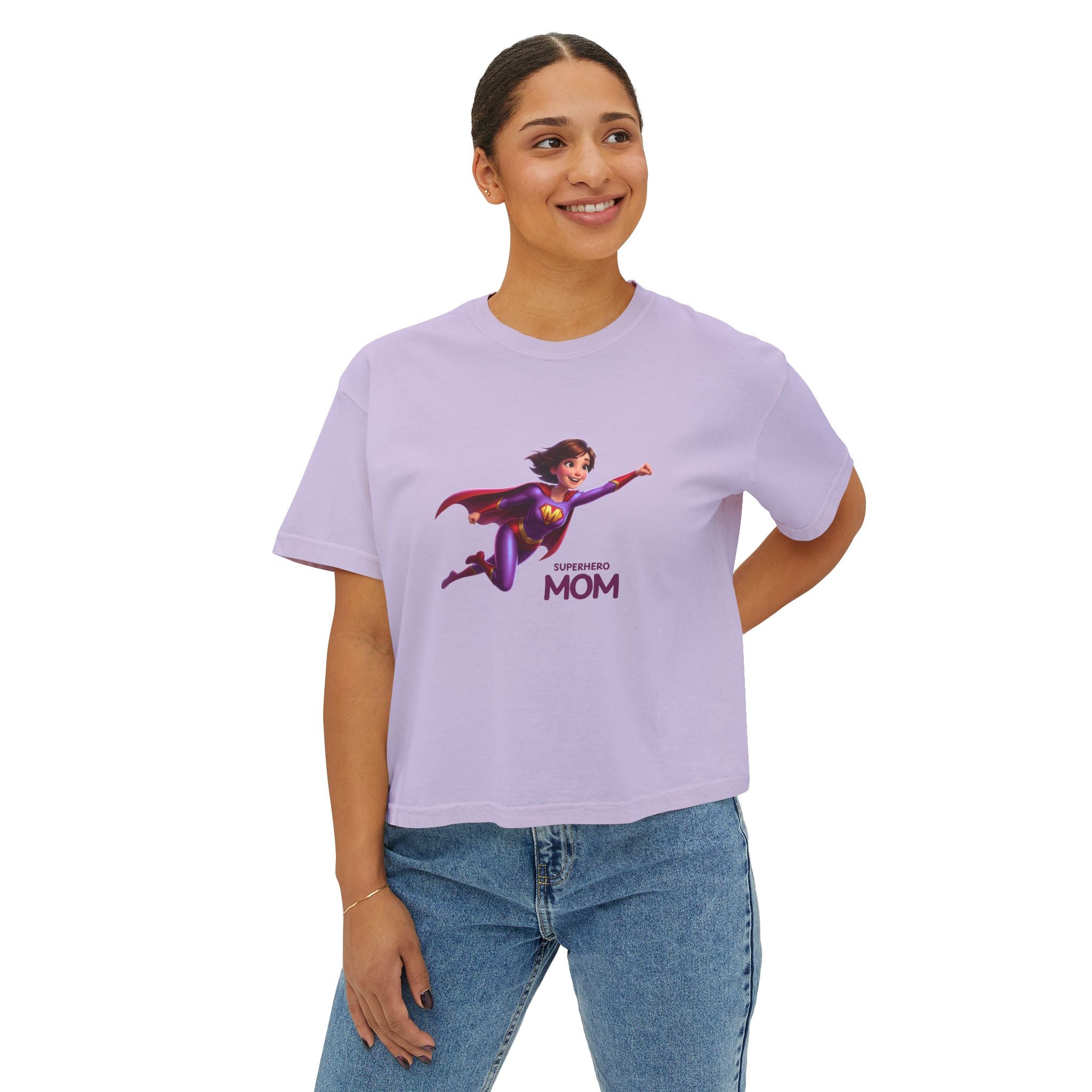 Women’s Boxy Tee (Superhero Mom)