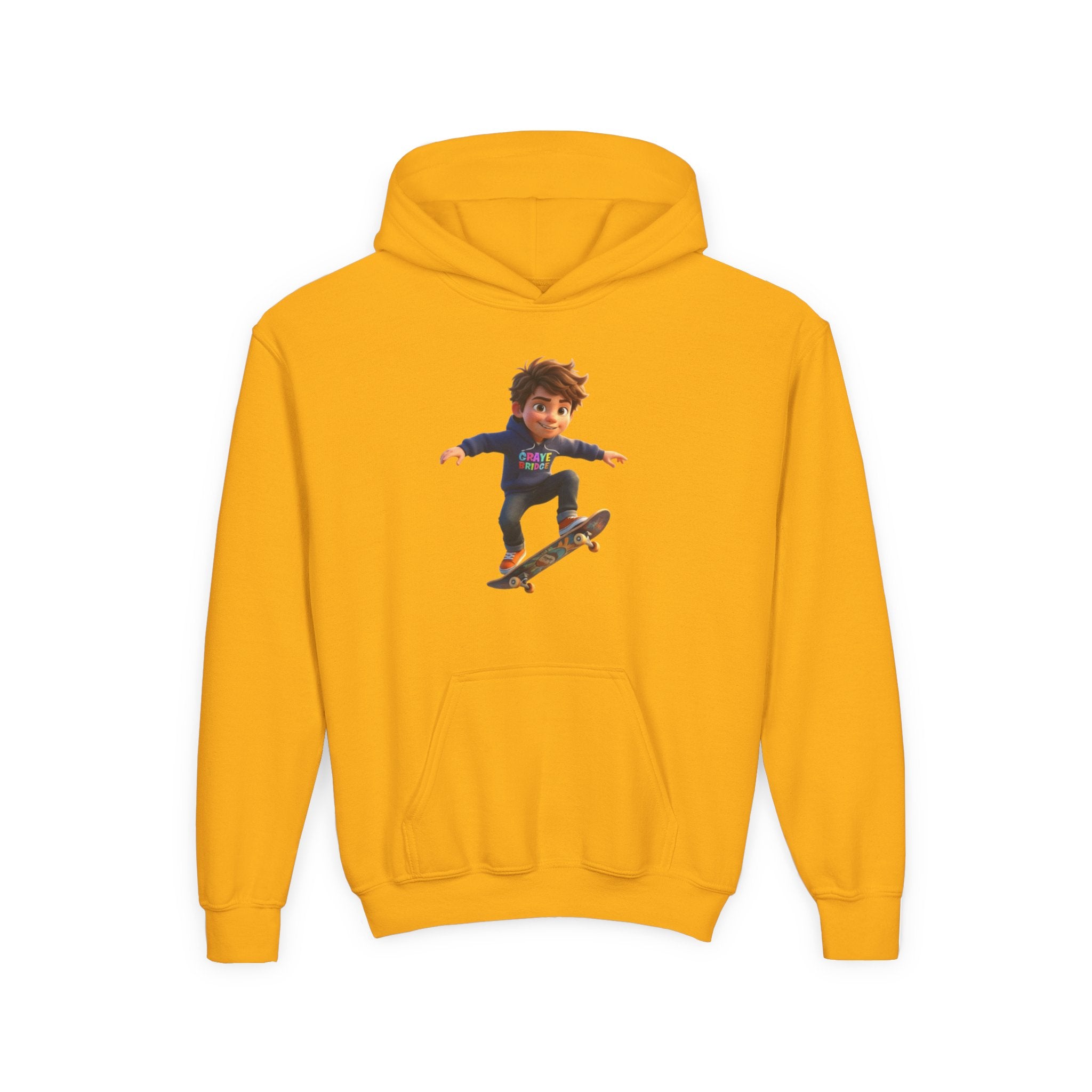 Kids Hoodie (Cool Skateboarder) Graye Bridge Kids