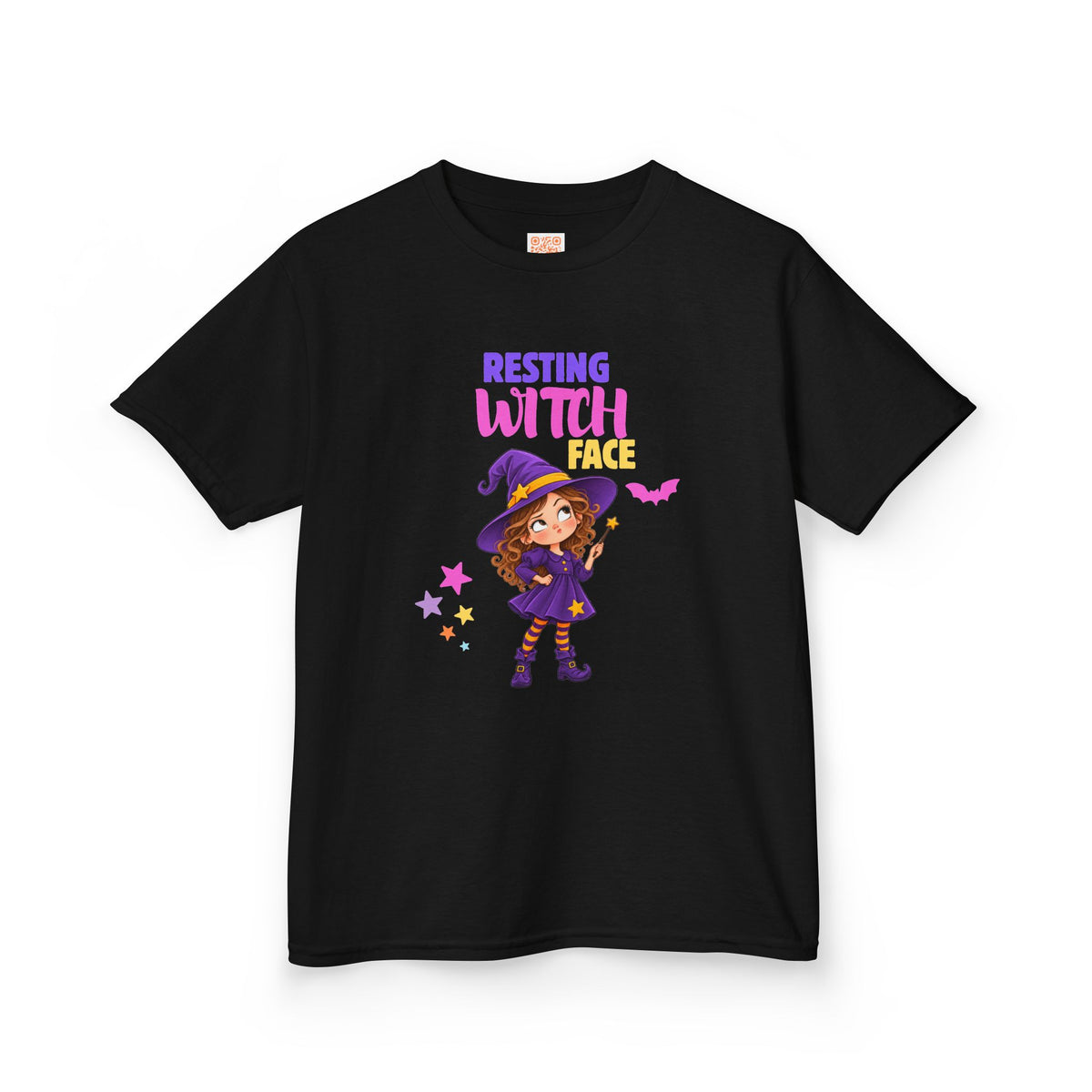 Kids Resting Witch Face Halloween Witch Tee