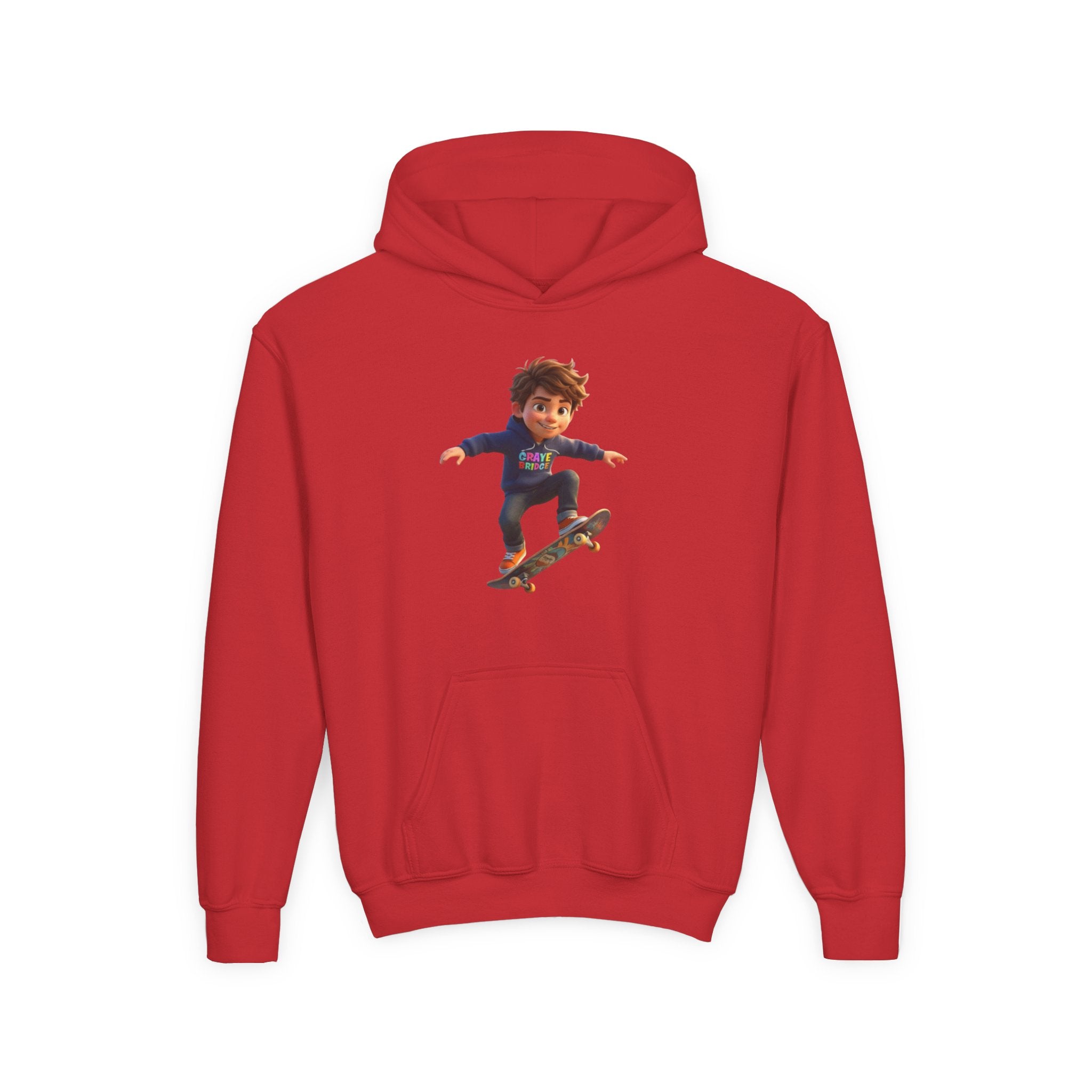 Kids Hoodie (Cool Skateboarder) Graye Bridge Kids