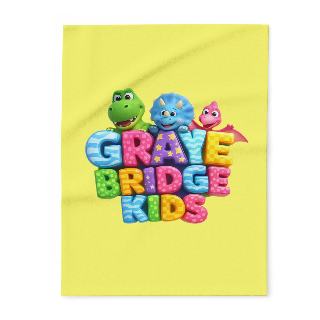 Toddler Fleece Blanket (Colorful Dinosaur Logo) Graye Bridge Kids