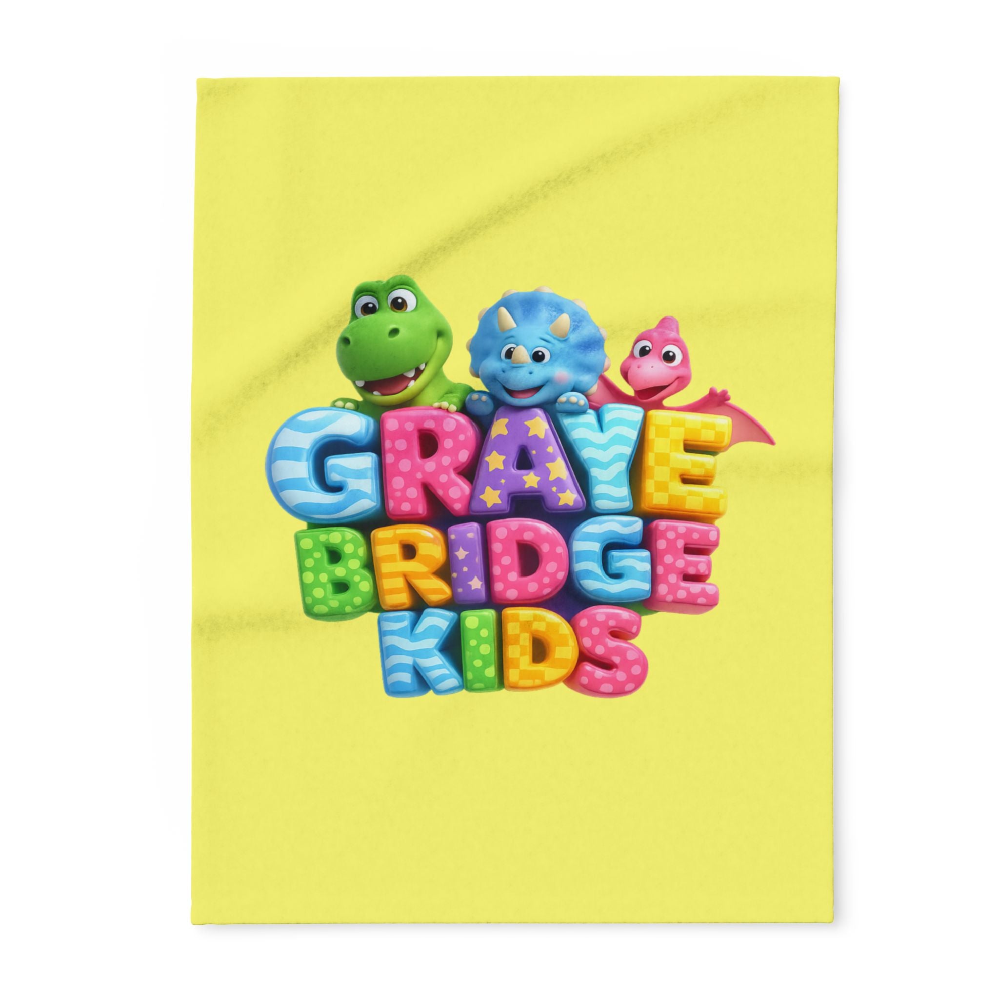 Toddler Fleece Blanket (Colorful Dinosaur Logo) Graye Bridge Kids