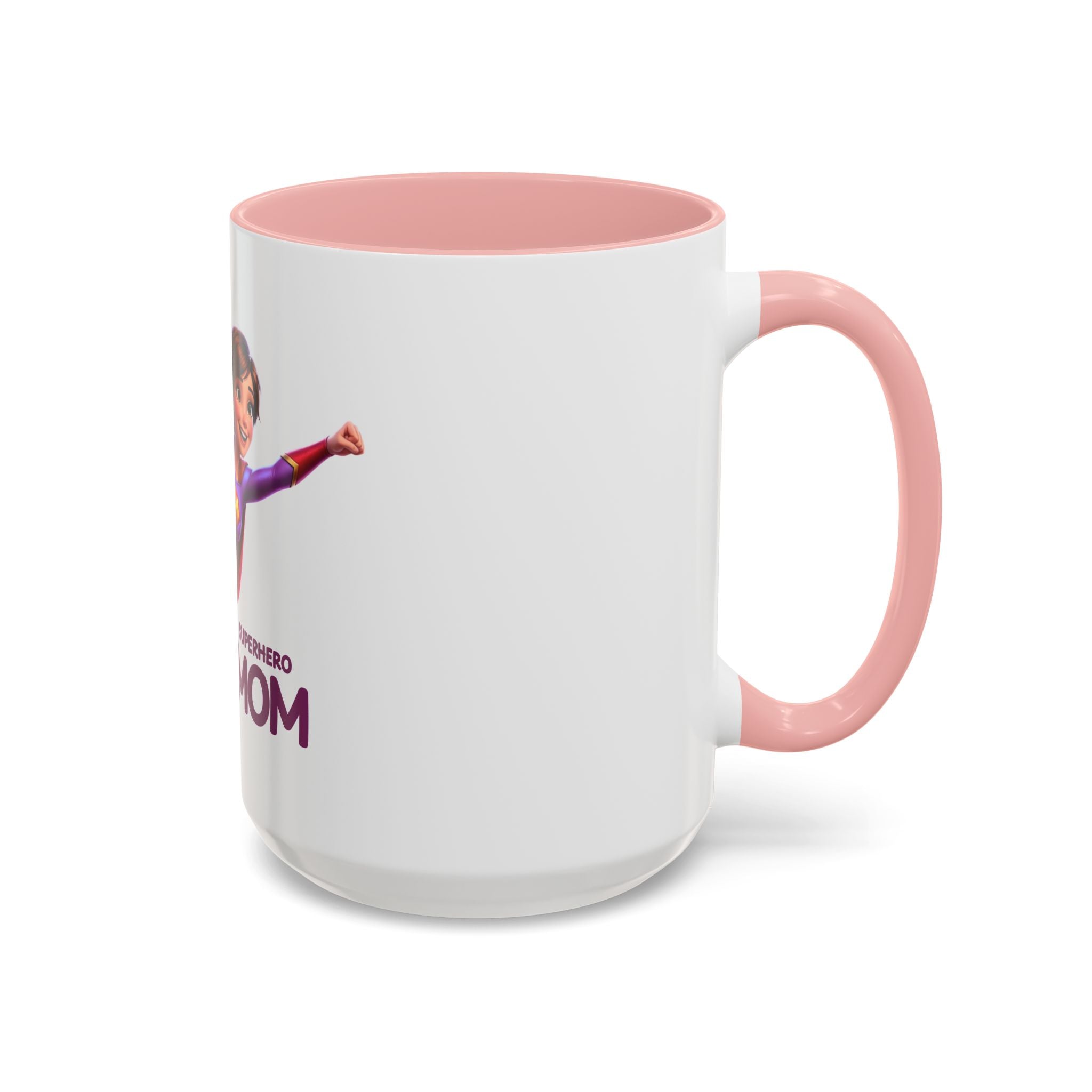 Superhero Mom Accent Coffee Mug — Flying Mom Design (11/15oz)