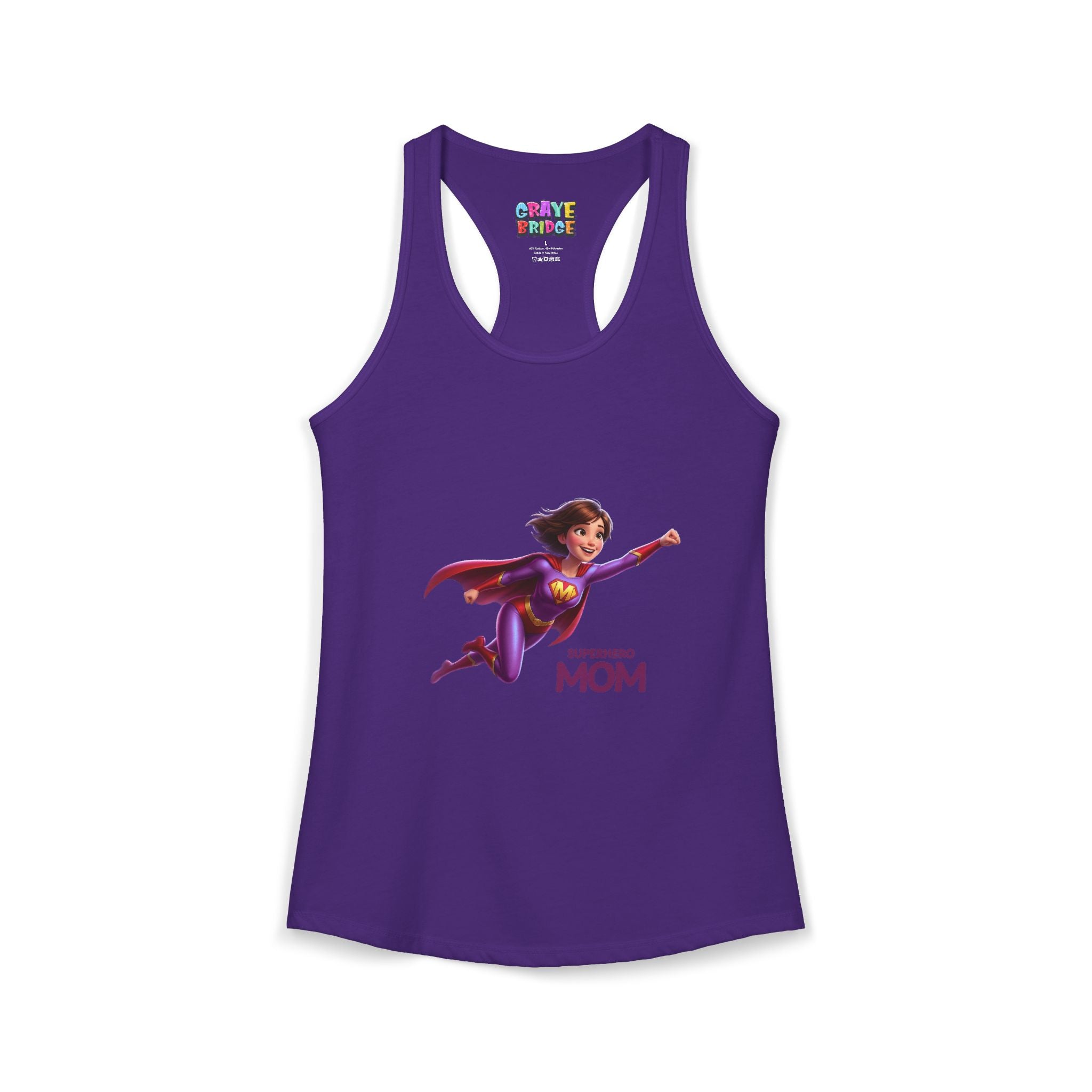 Women's Ideal Racerback Tank (Superhero Mom)