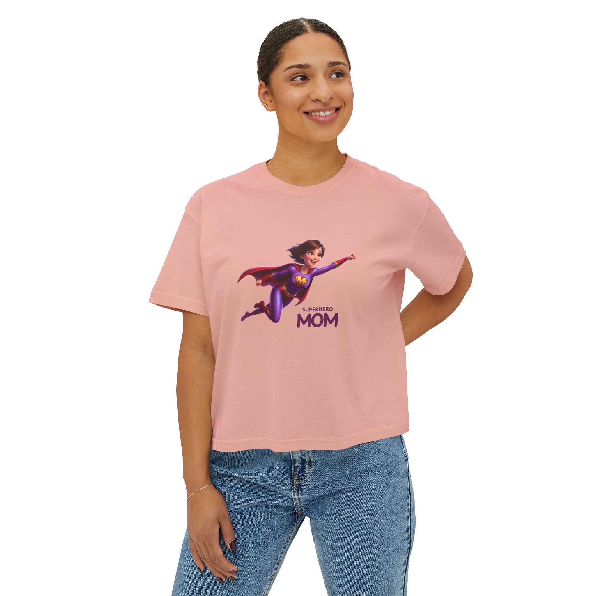 Women’s Boxy Tee (Superhero Mom)