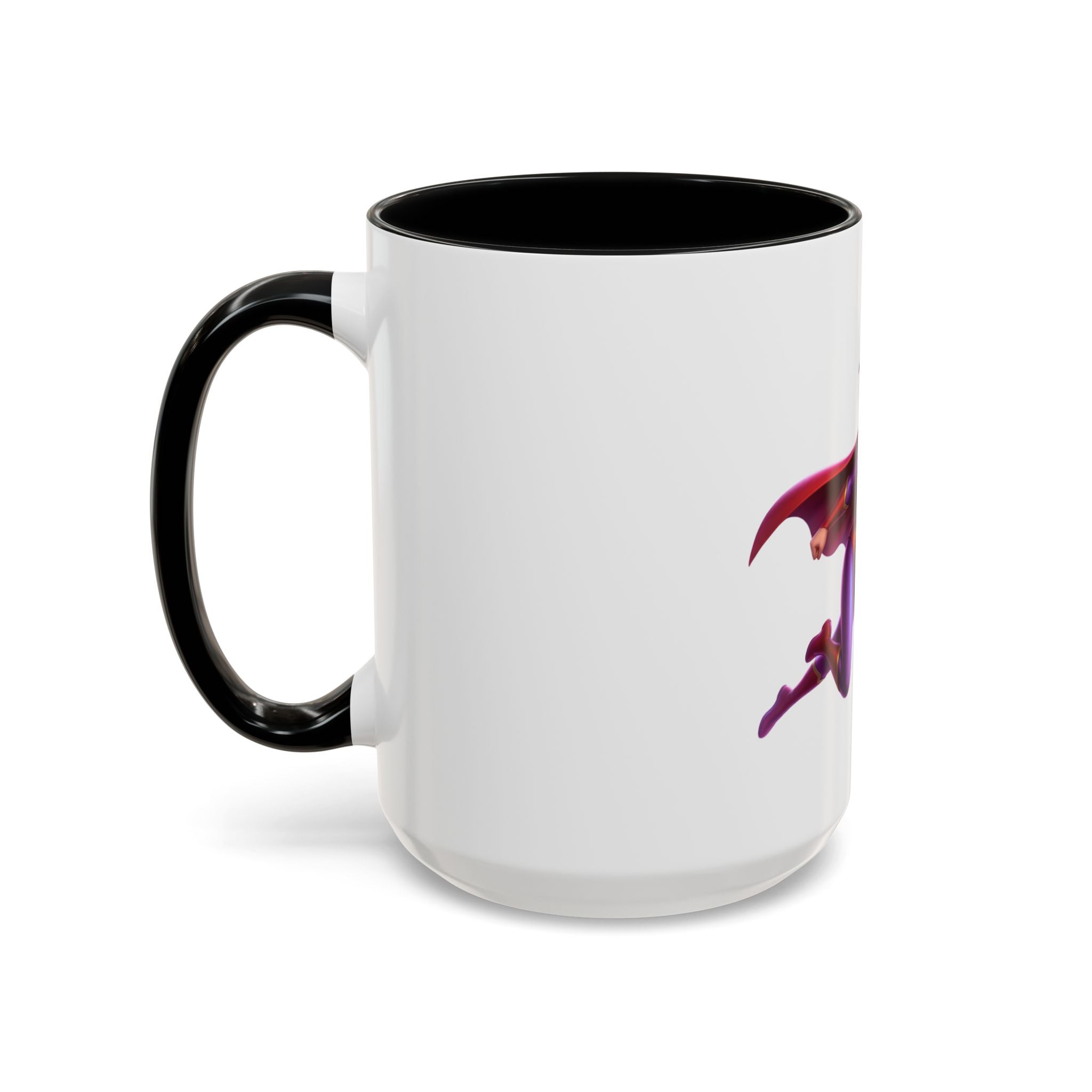 Superhero Mom Accent Coffee Mug — Flying Mom Design (11/15oz)