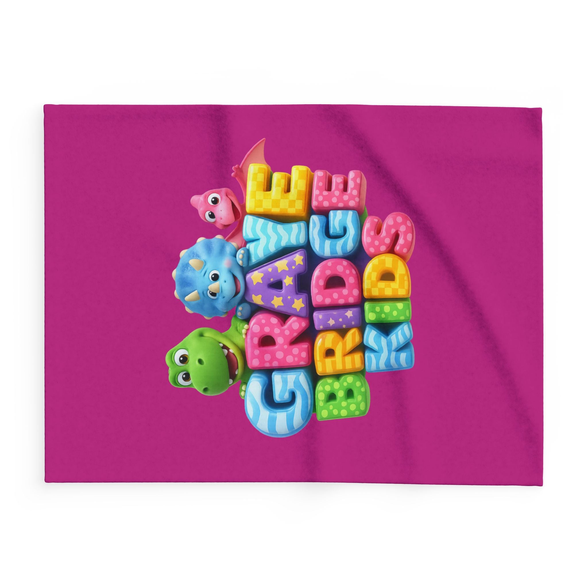 Toddler Fleece Blanket (Colorful Dinosaur Logo) Graye Bridge Kids