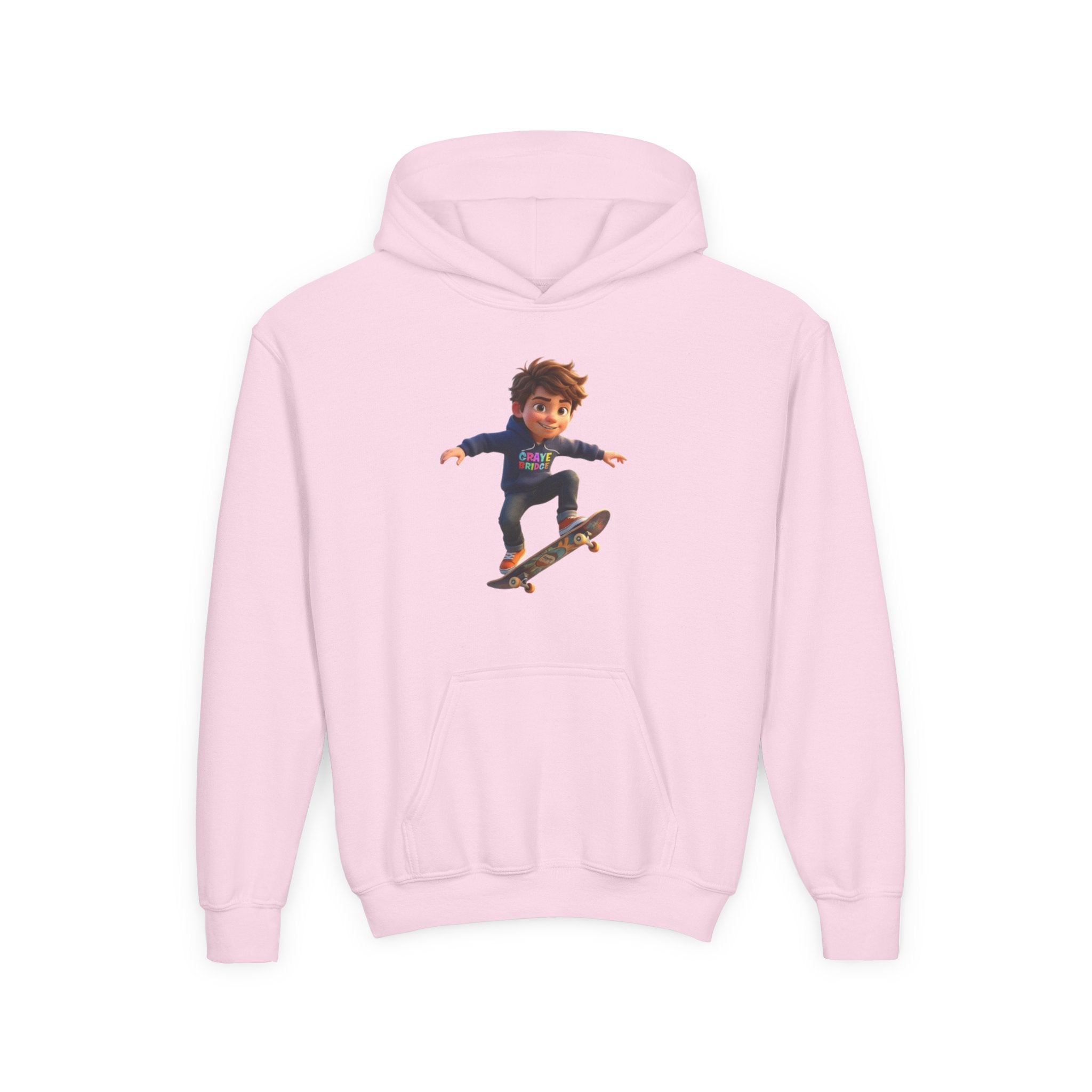 Kids Hoodie (Cool Skateboarder) Graye Bridge Kids