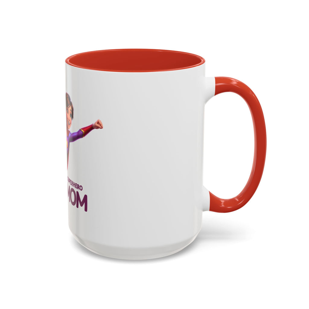 Superhero Mom Accent Coffee Mug — Flying Mom Design (11/15oz)