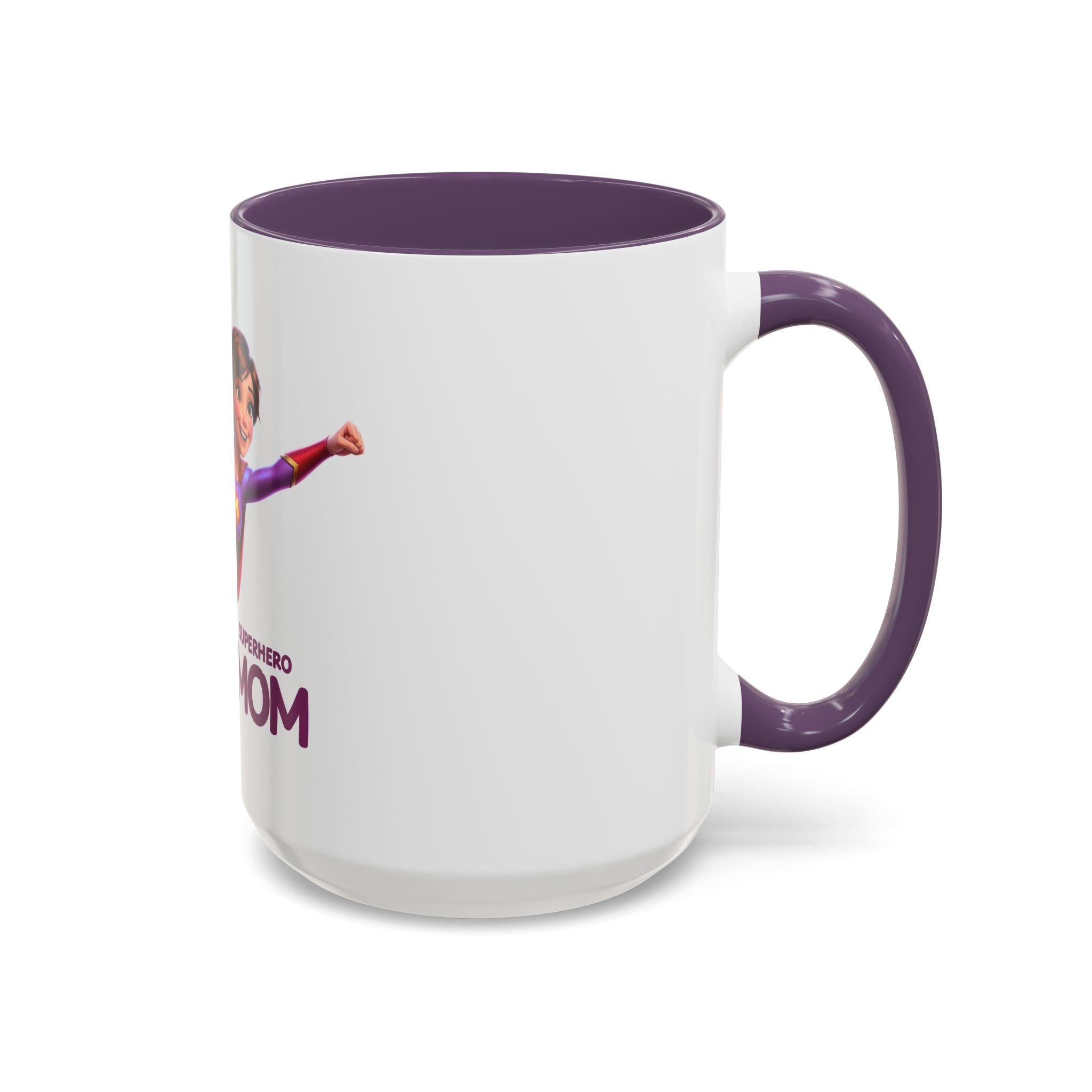 Superhero Mom Accent Coffee Mug — Flying Mom Design (11/15oz)