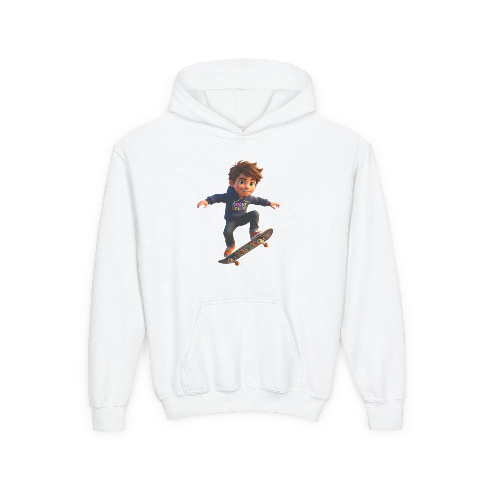 Kids Hoodie (Cool Skateboarder) Graye Bridge Kids