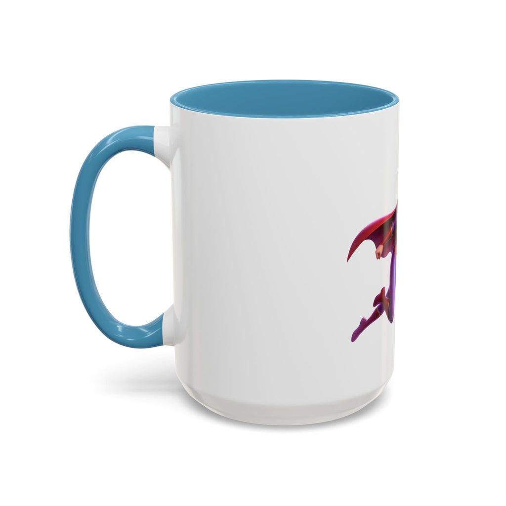 Superhero Mom Accent Coffee Mug — Flying Mom Design (11/15oz)