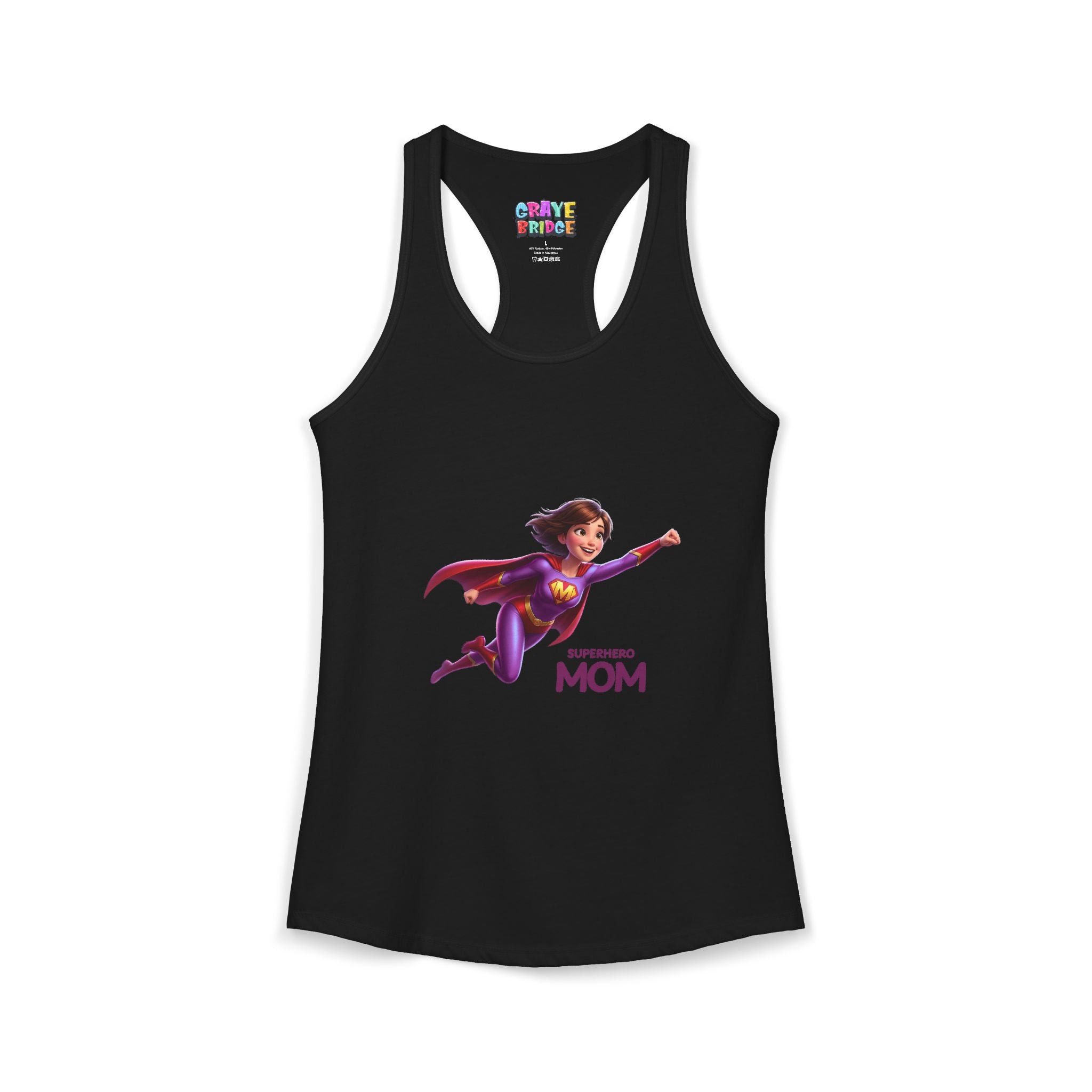 Women's Ideal Racerback Tank (Superhero Mom)