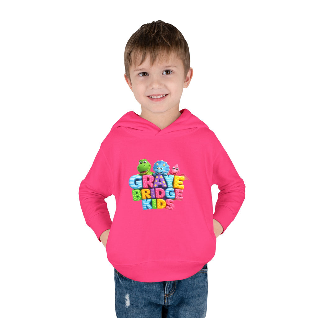 Toddler Hoodie (Colorful Dinosaur Logo) Graye Bridge Kids