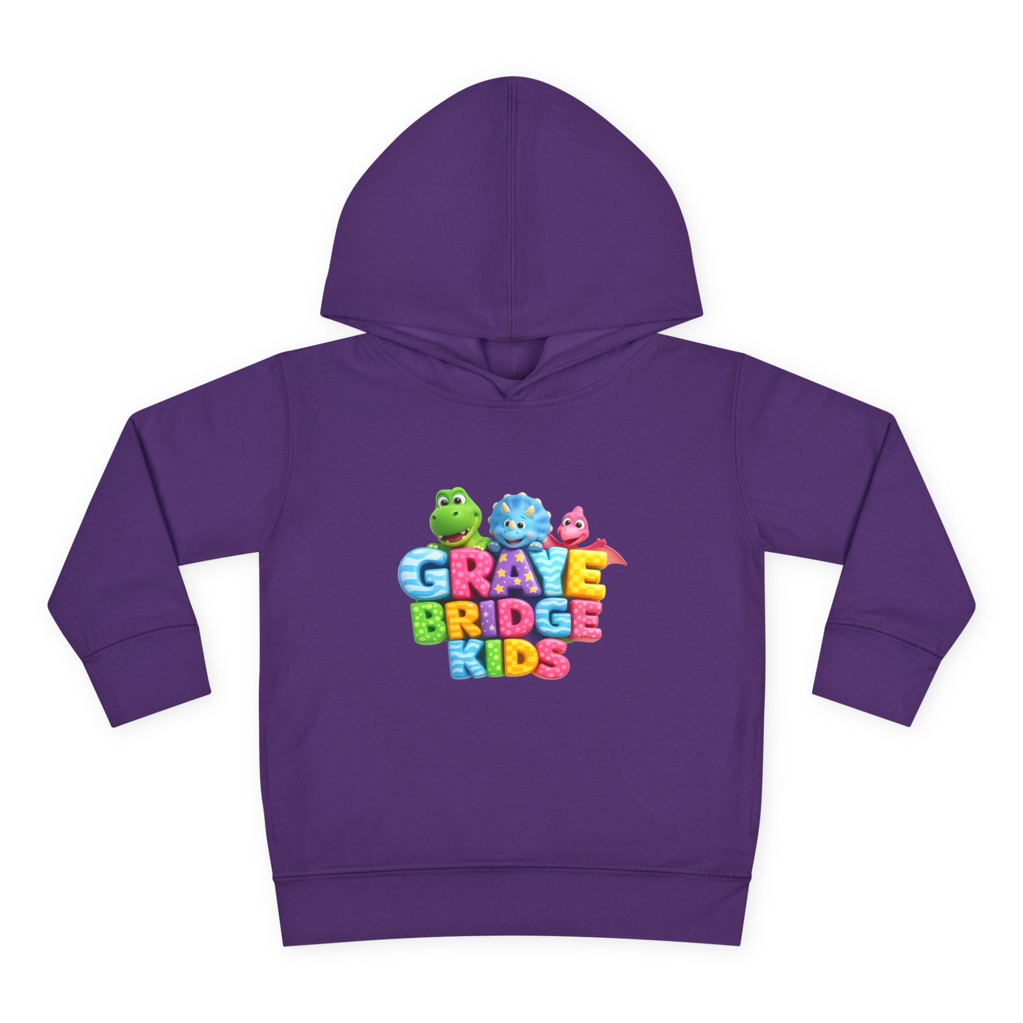 Toddler Hoodie (Colorful Dinosaur Logo) Graye Bridge Kids