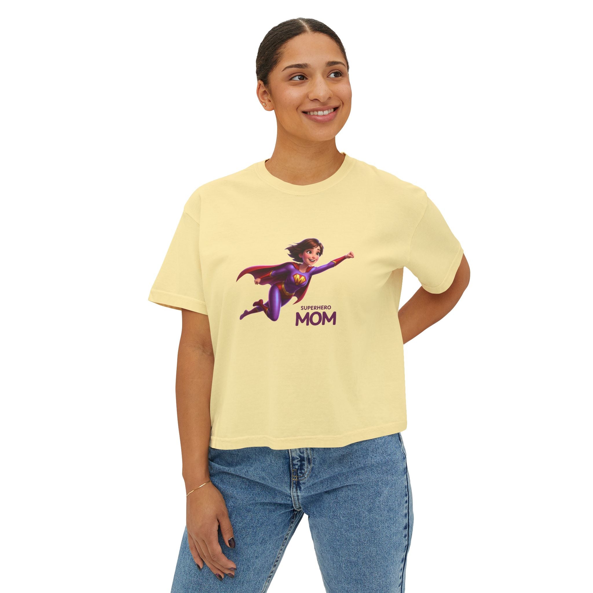 Women’s Boxy Tee (Superhero Mom)