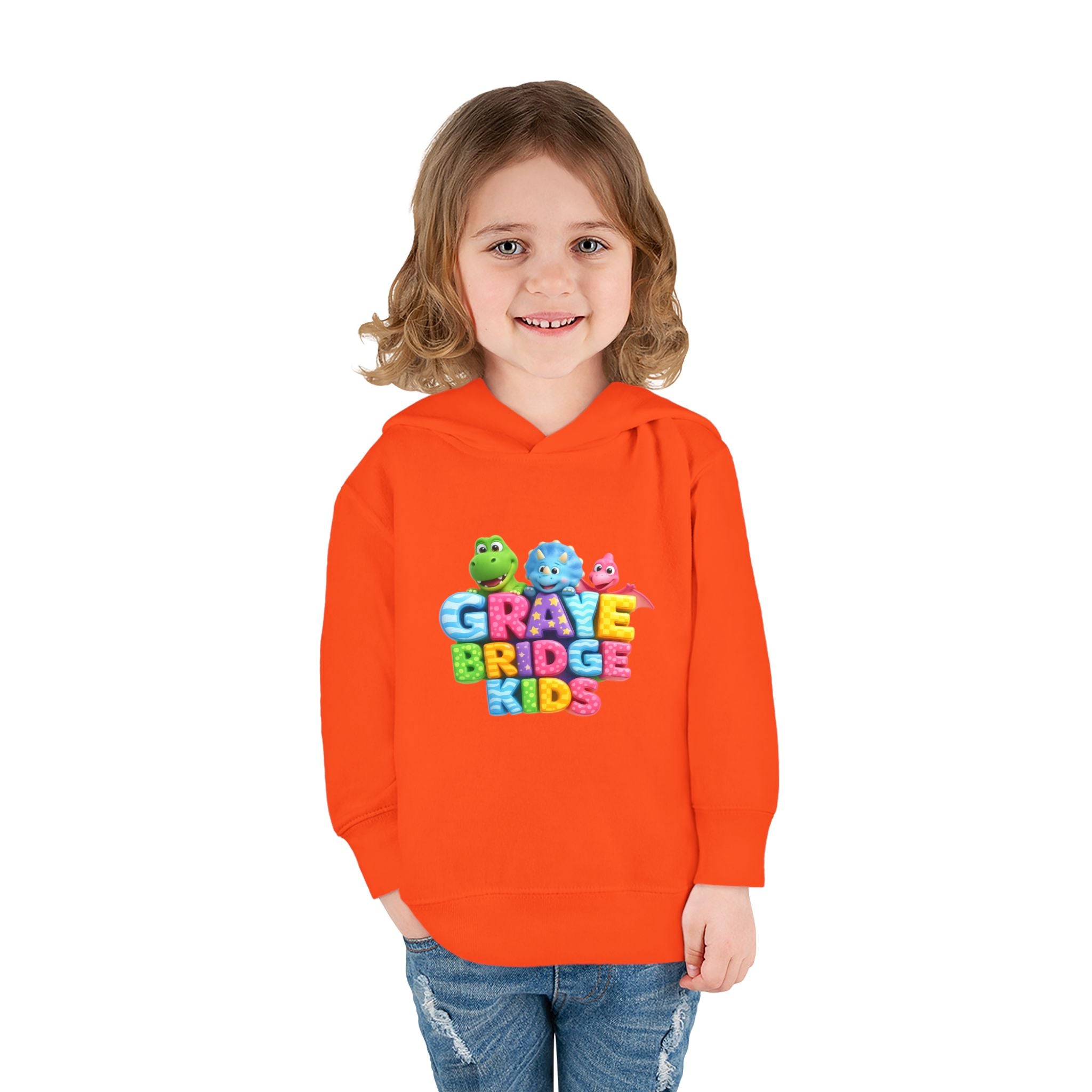 Toddler Hoodie (Colorful Dinosaur Logo) Graye Bridge Kids