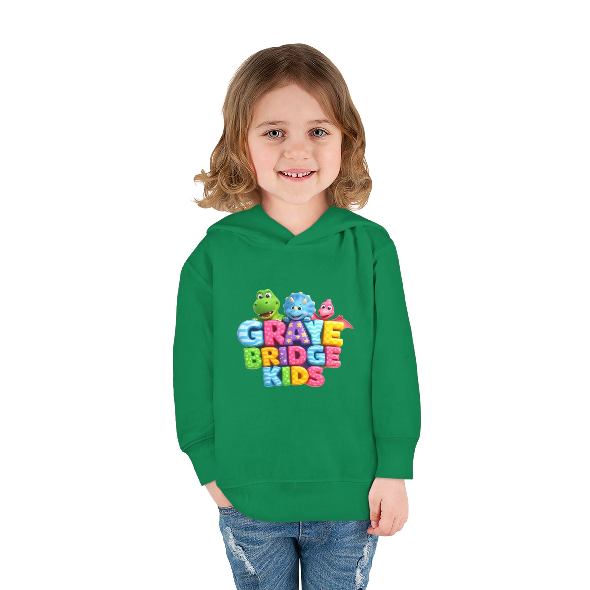 Toddler Hoodie (Colorful Dinosaur Logo) Graye Bridge Kids