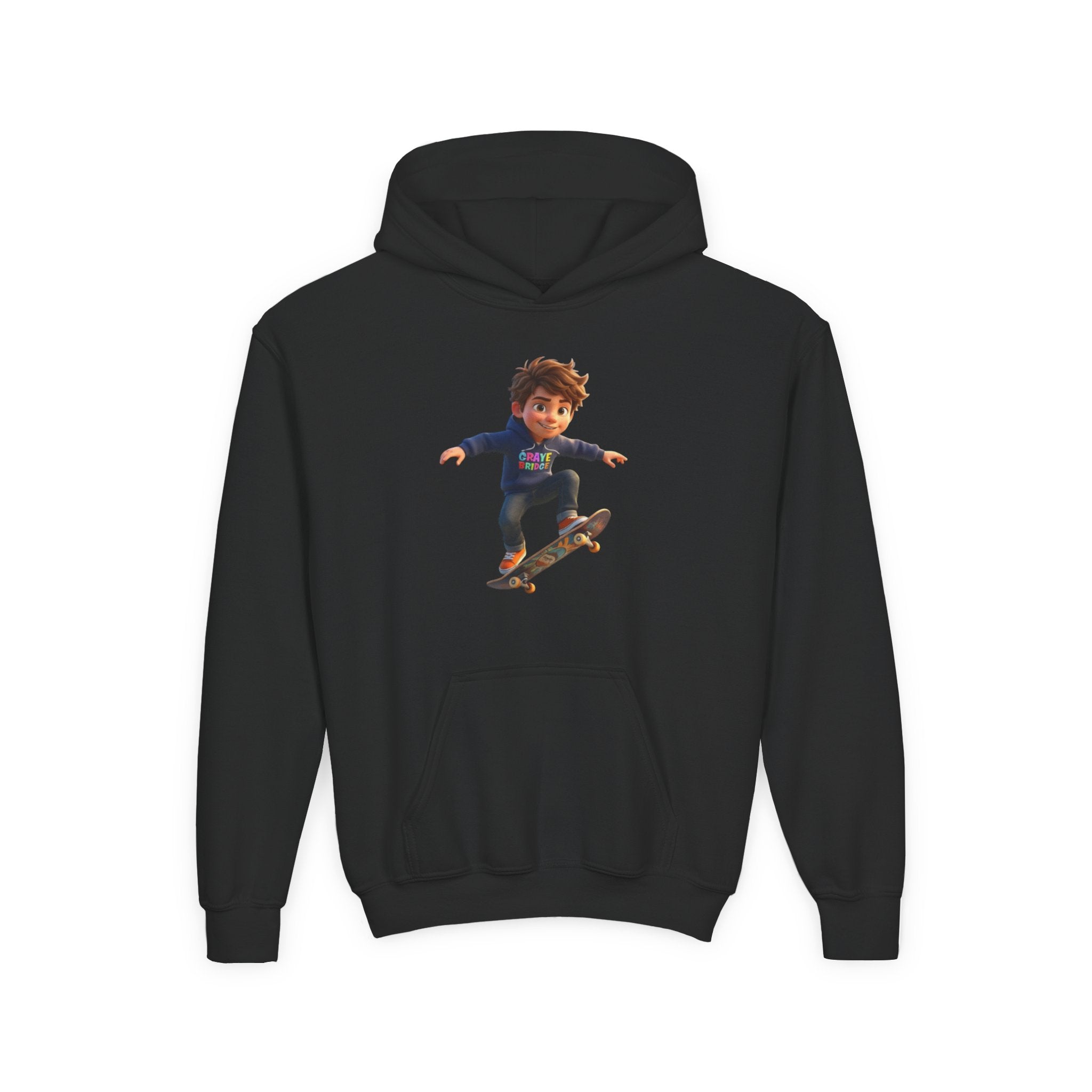 Kids Hoodie (Cool Skateboarder) Graye Bridge Kids